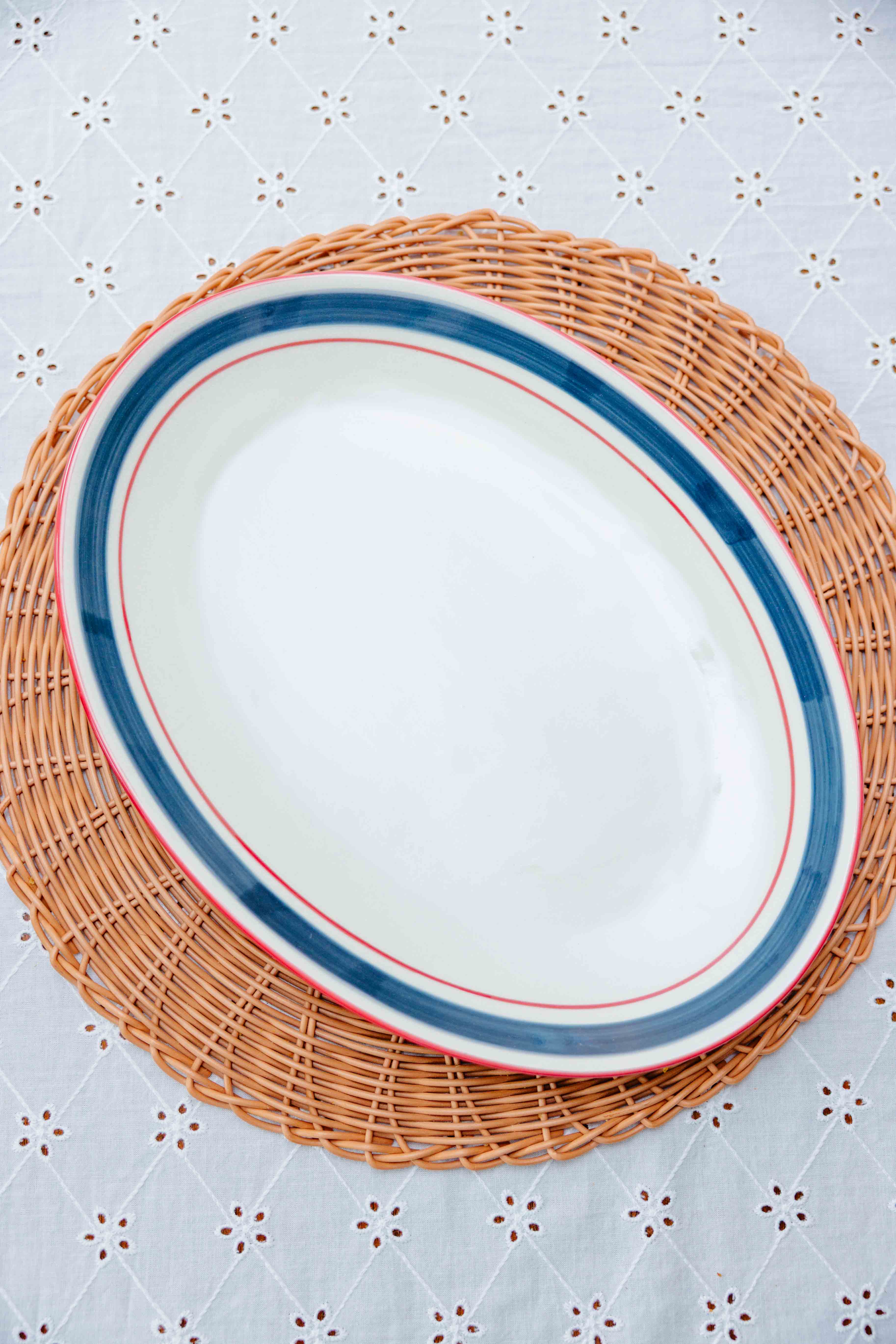 Coastal Stripe Oval Tray