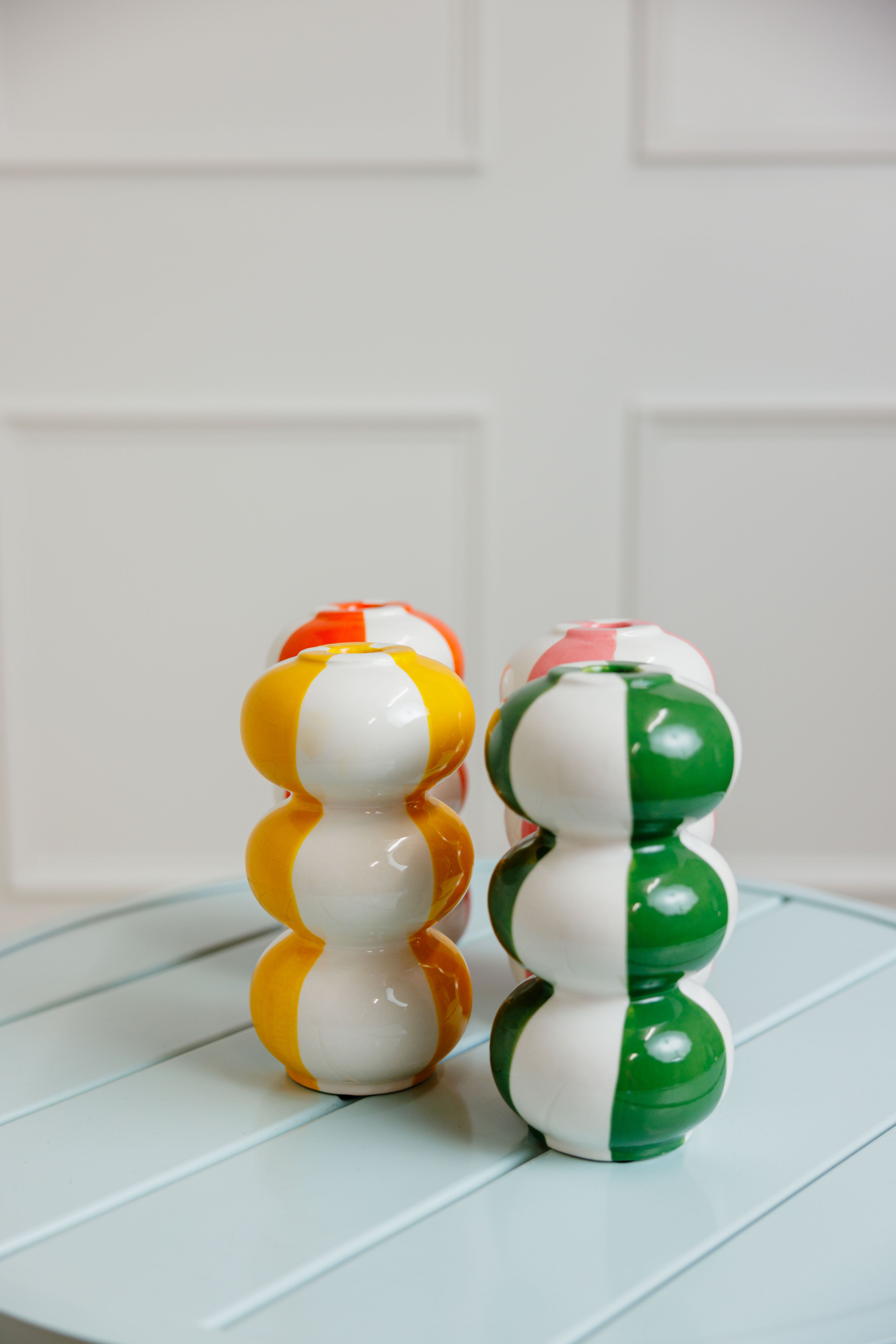 Striped Taper Candle Holder