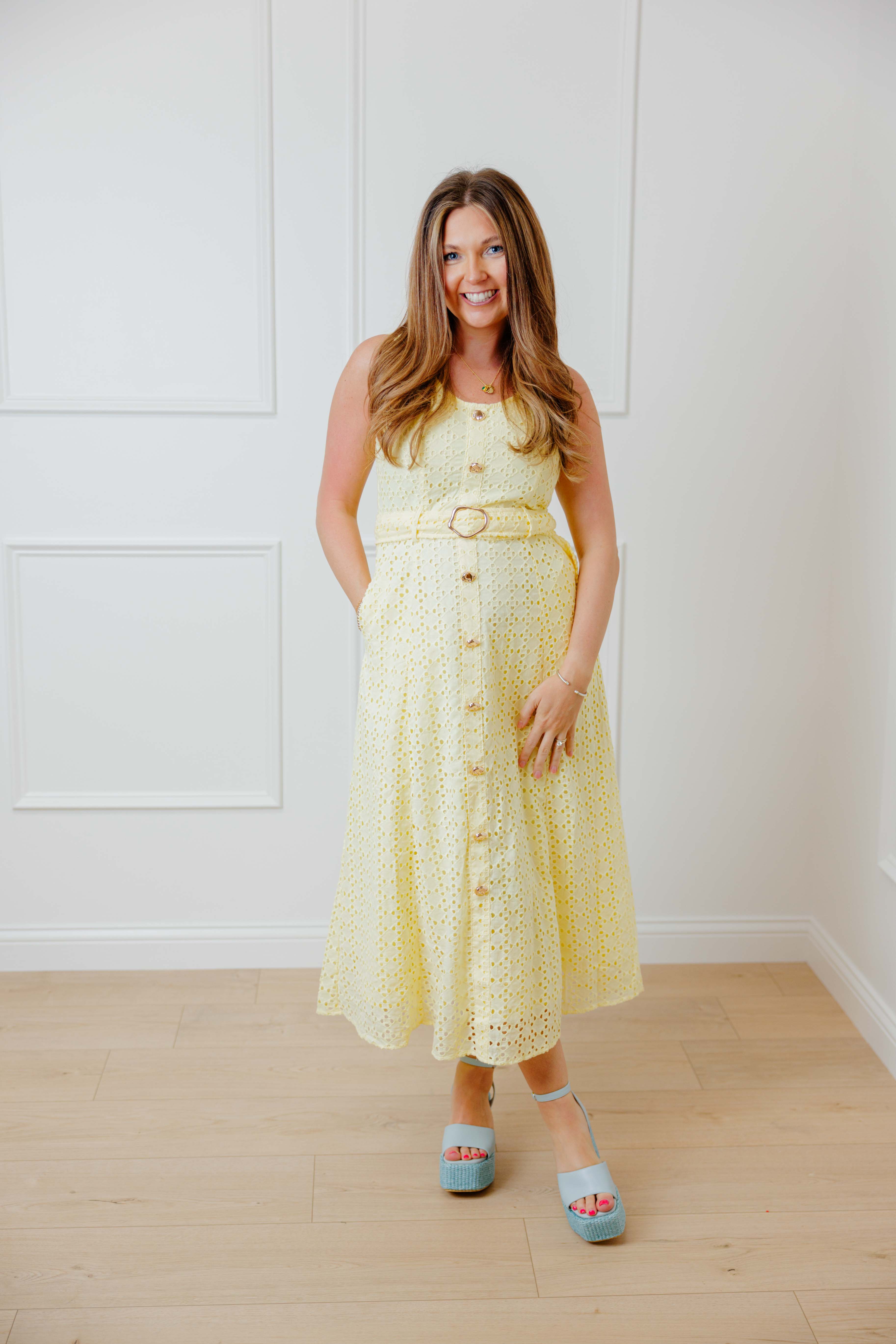 Buttercup Eyelet Midi Dress