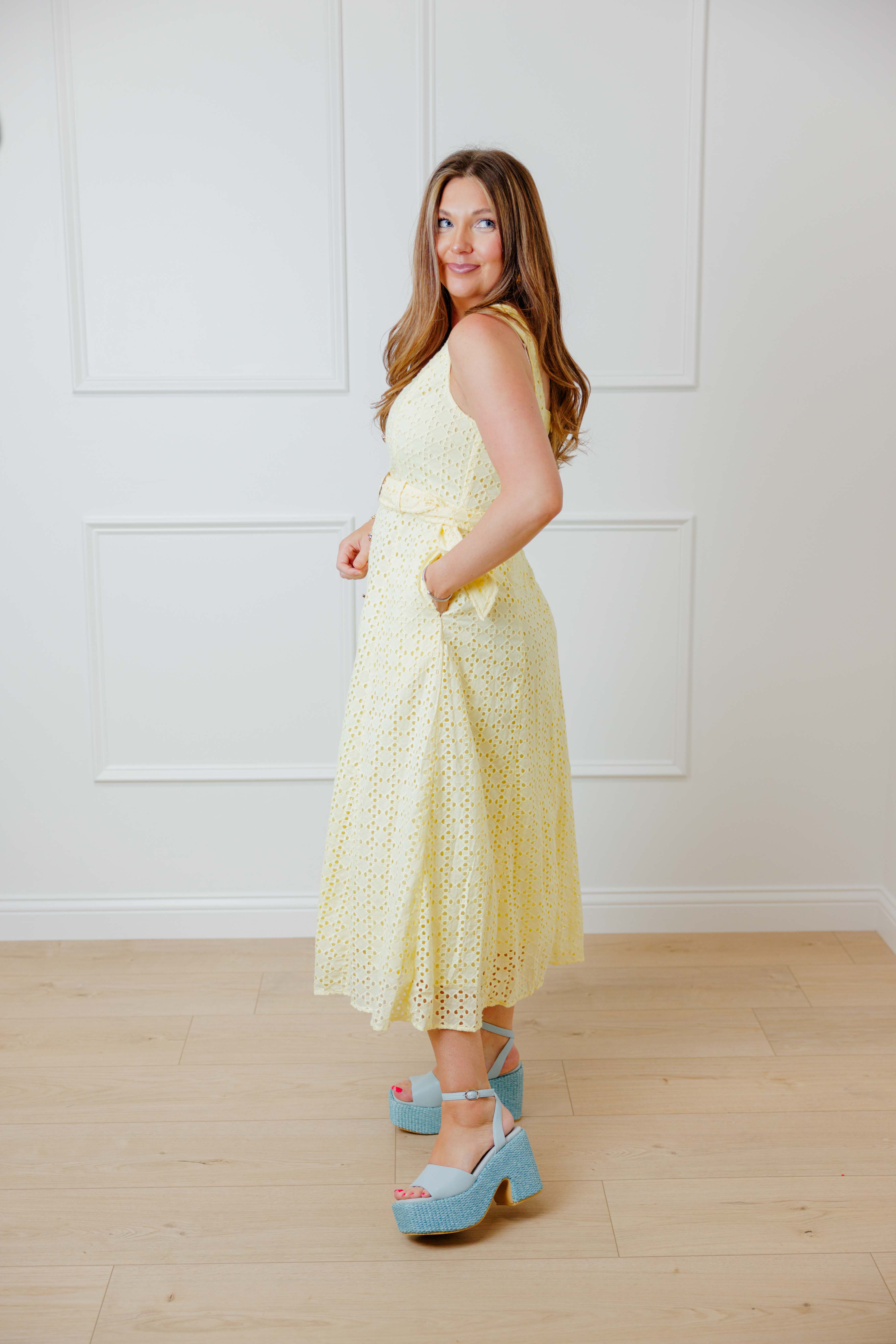 Buttercup Eyelet Midi Dress