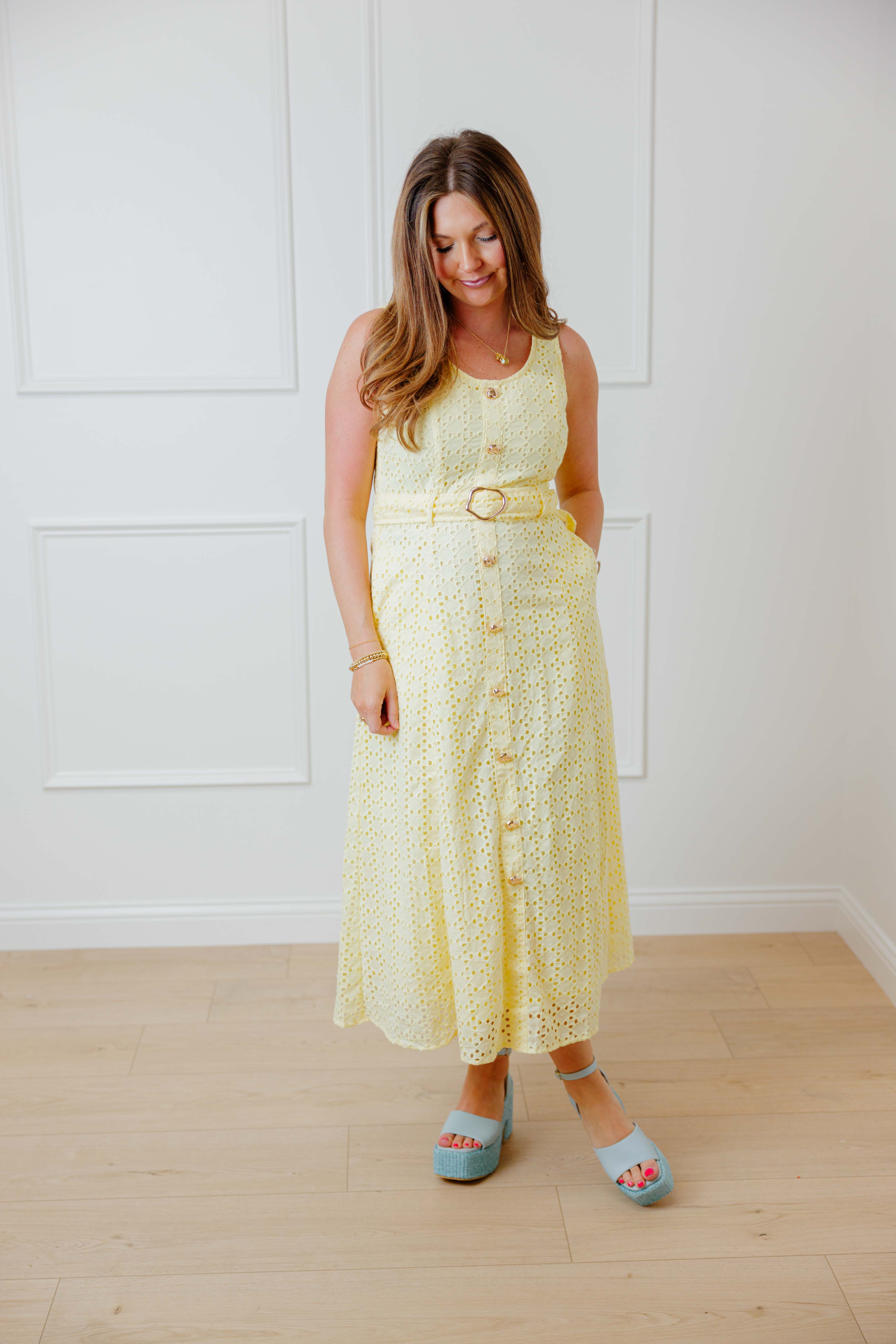 Buttercup Eyelet Midi Dress