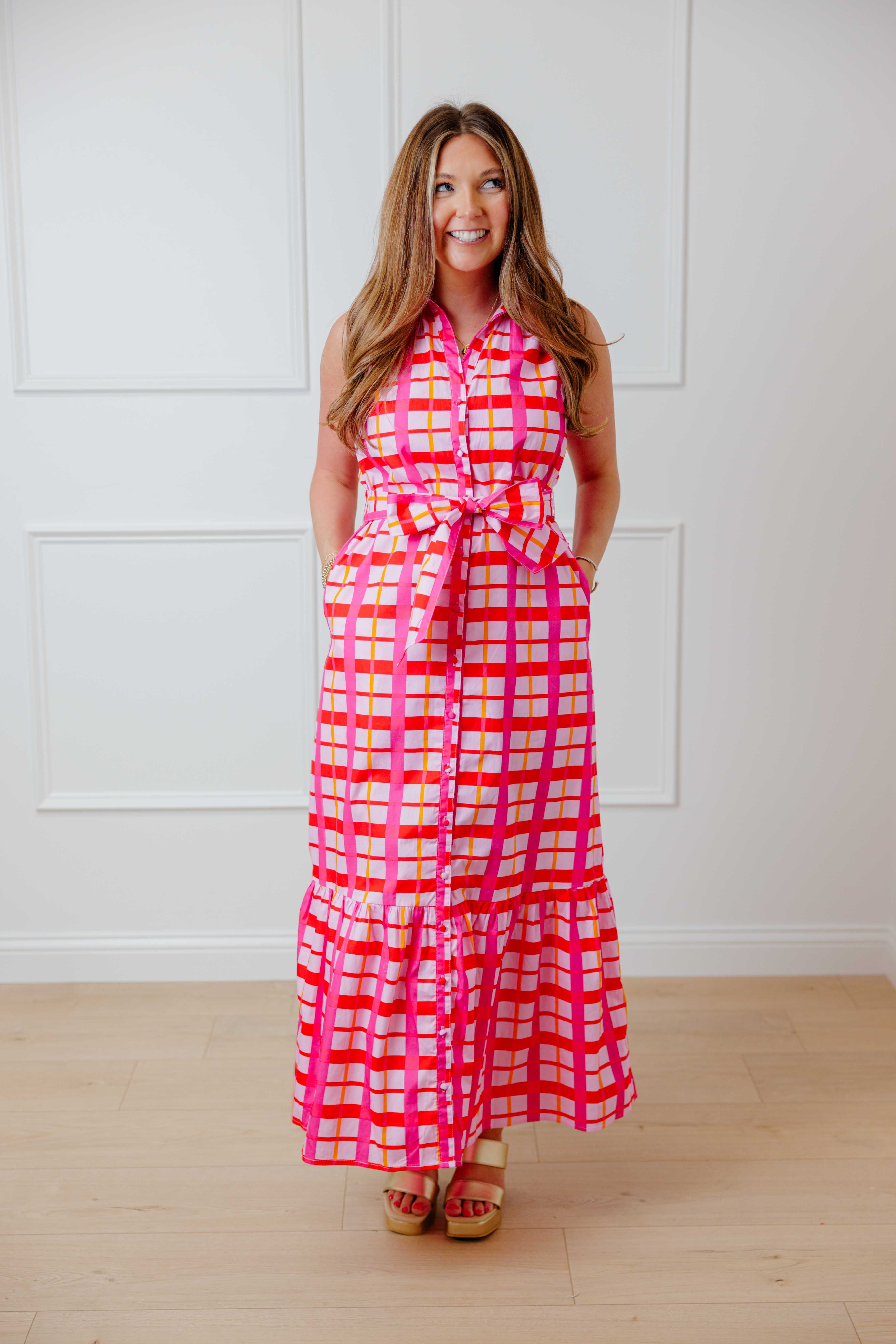 Darvy Checker Maxi Dress