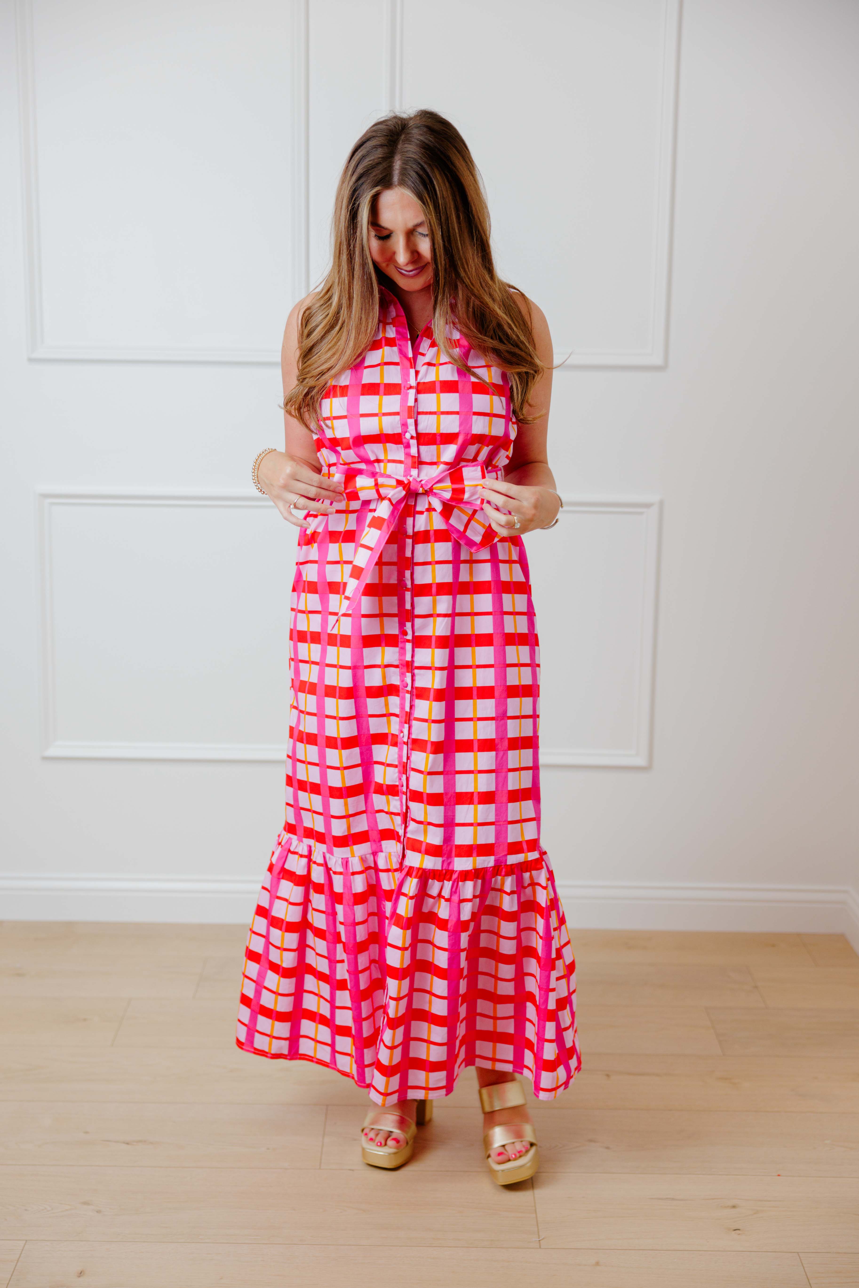 Darvy Checker Maxi Dress