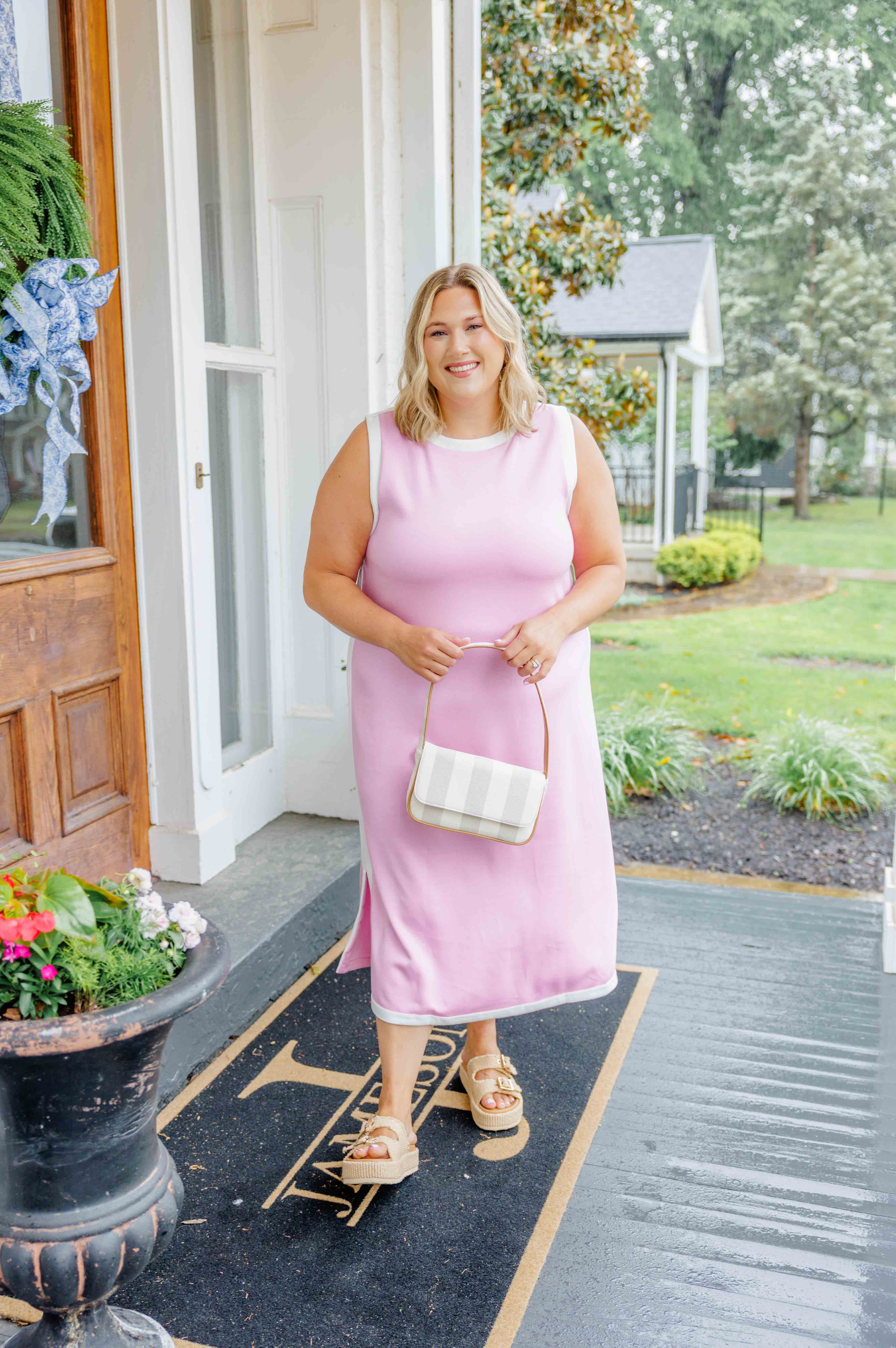 Pink Poppy Midi Dress