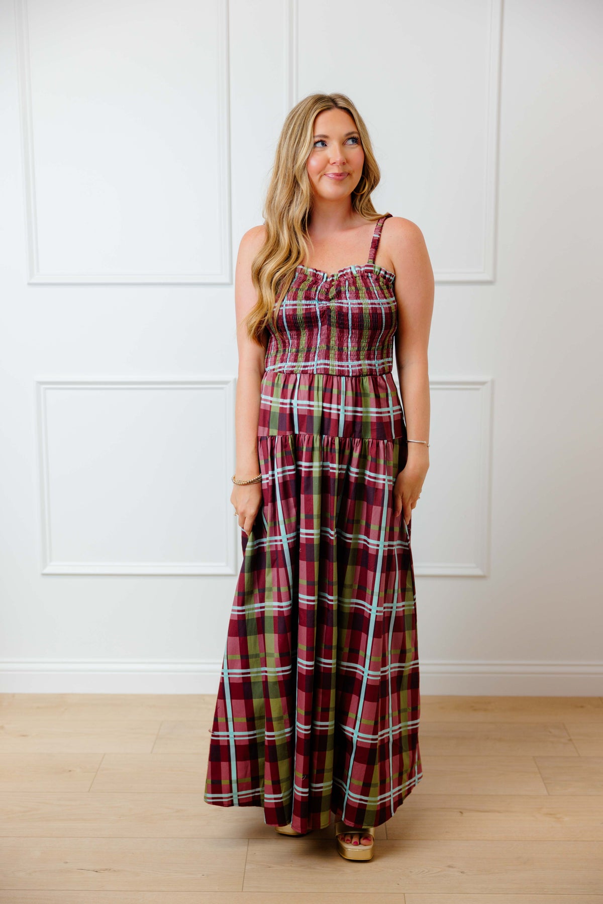 Forever Fall Plaid Maxi Dress