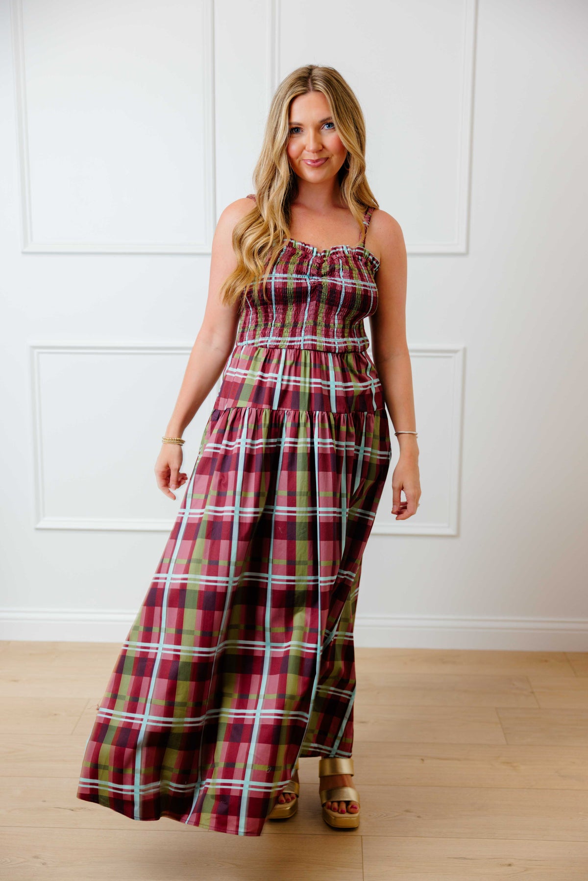 Forever Fall Plaid Maxi Dress