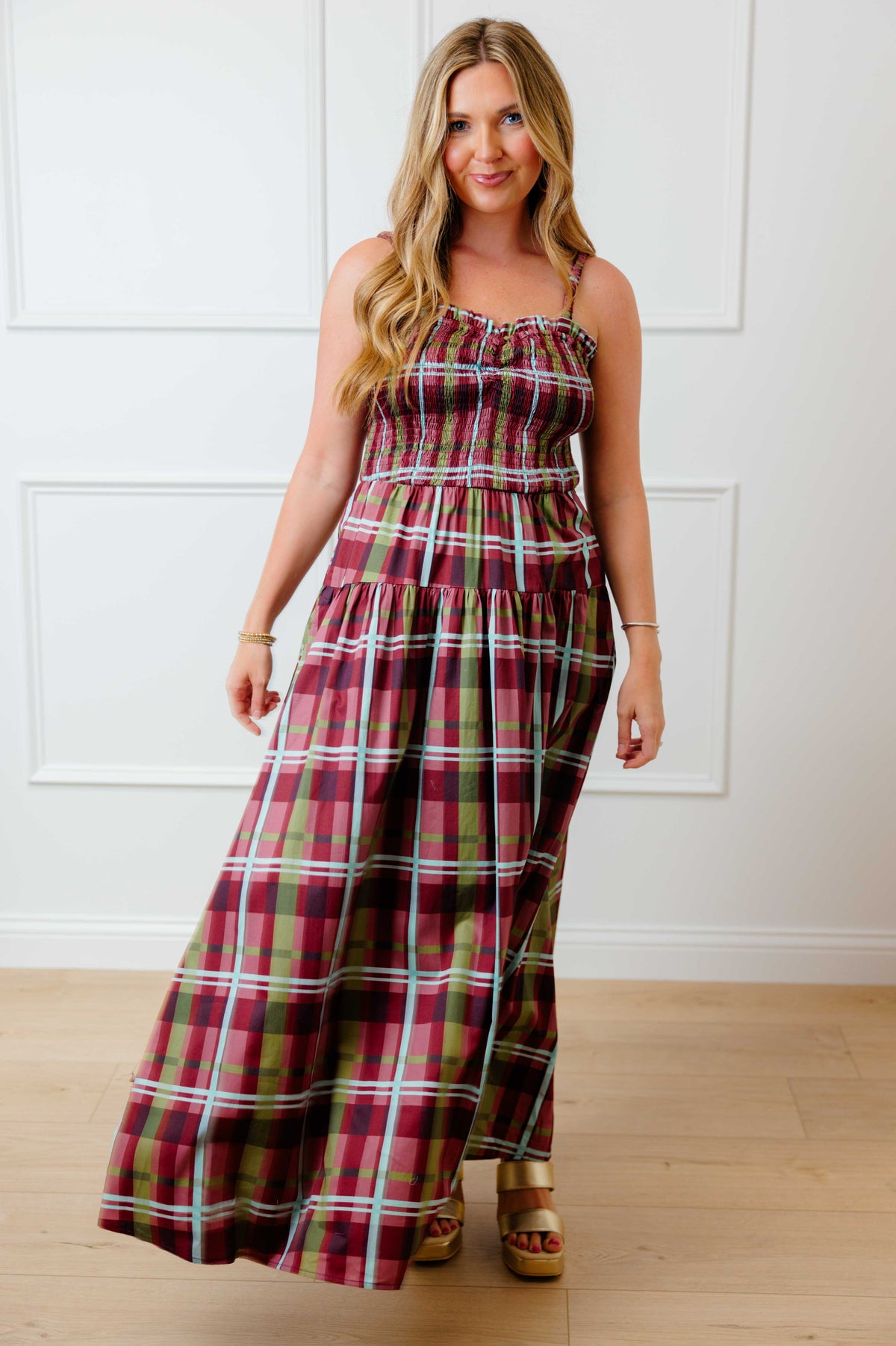 Forever Fall Plaid Maxi Dress