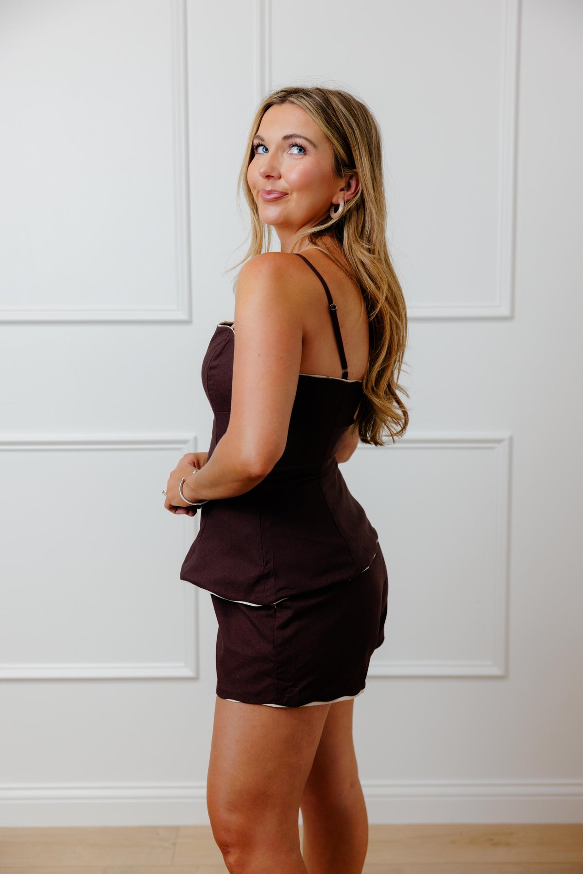 Espresso Scalloped Short Set
