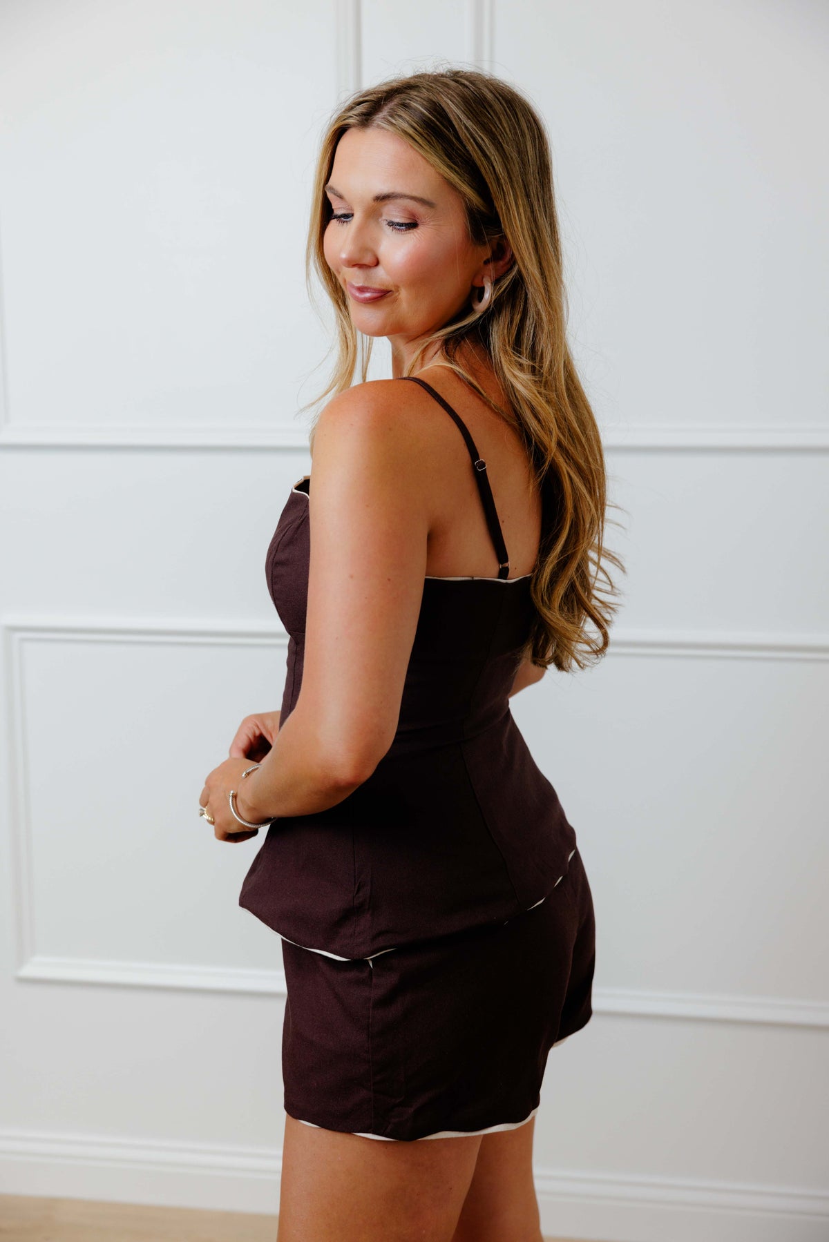 Espresso Scalloped Short Set