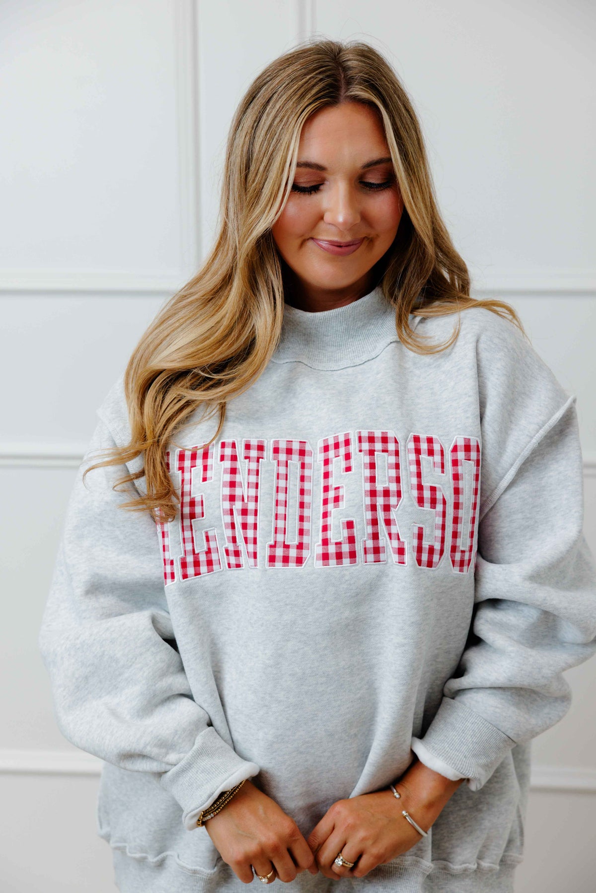 Henderson Gingham Mock Neck Sweatshirt