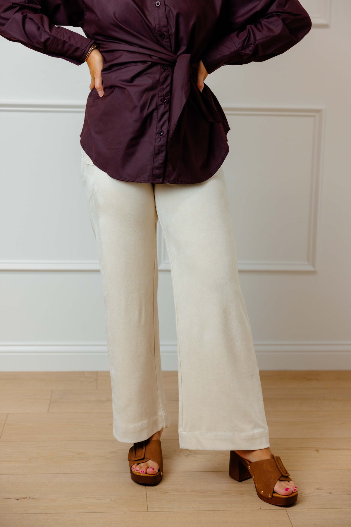 Cream Suede Pant