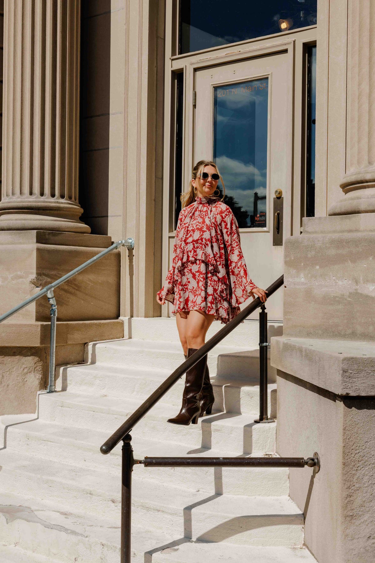 Burgundy Fall Floral Dress