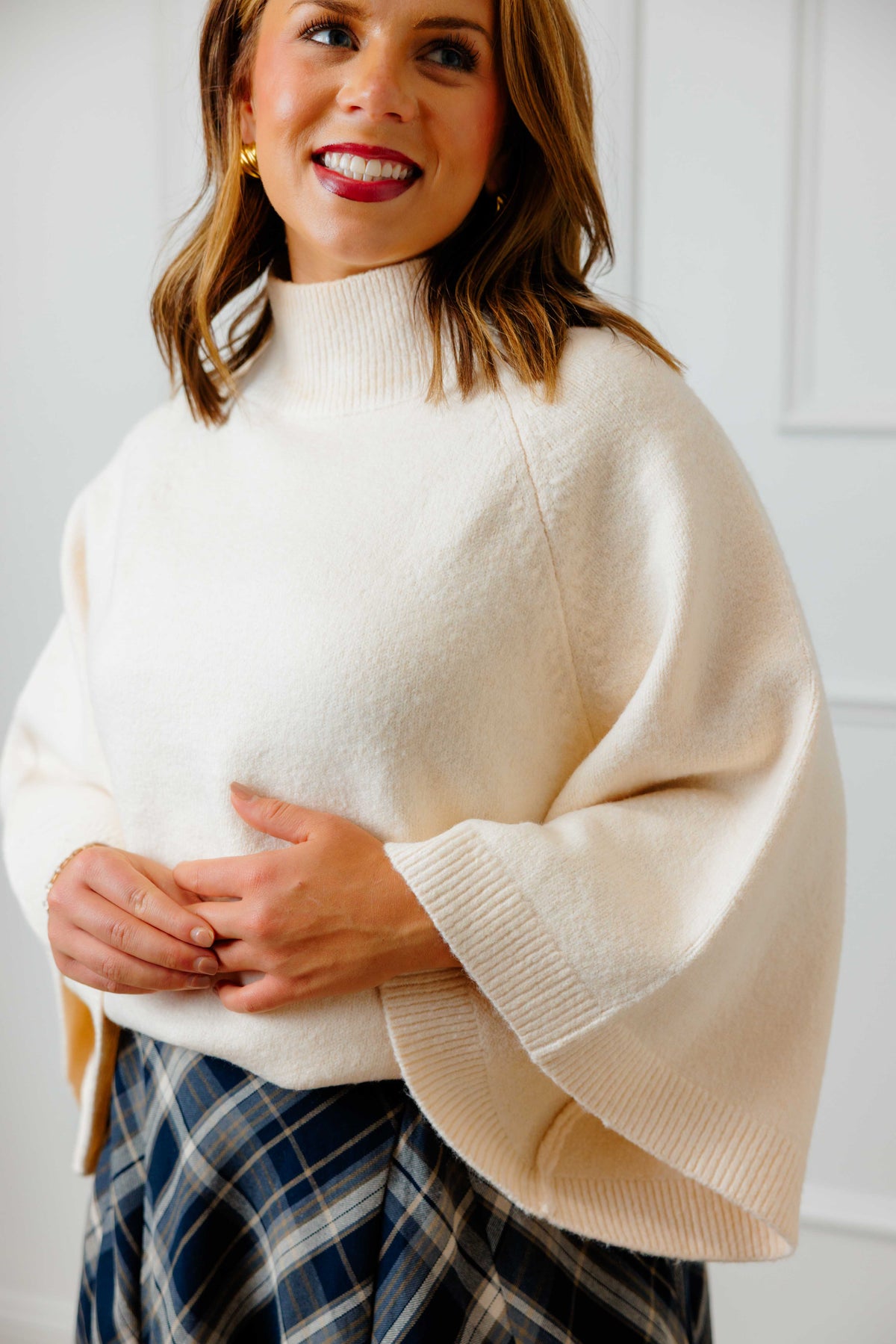 Cream Turtleneck Sweater