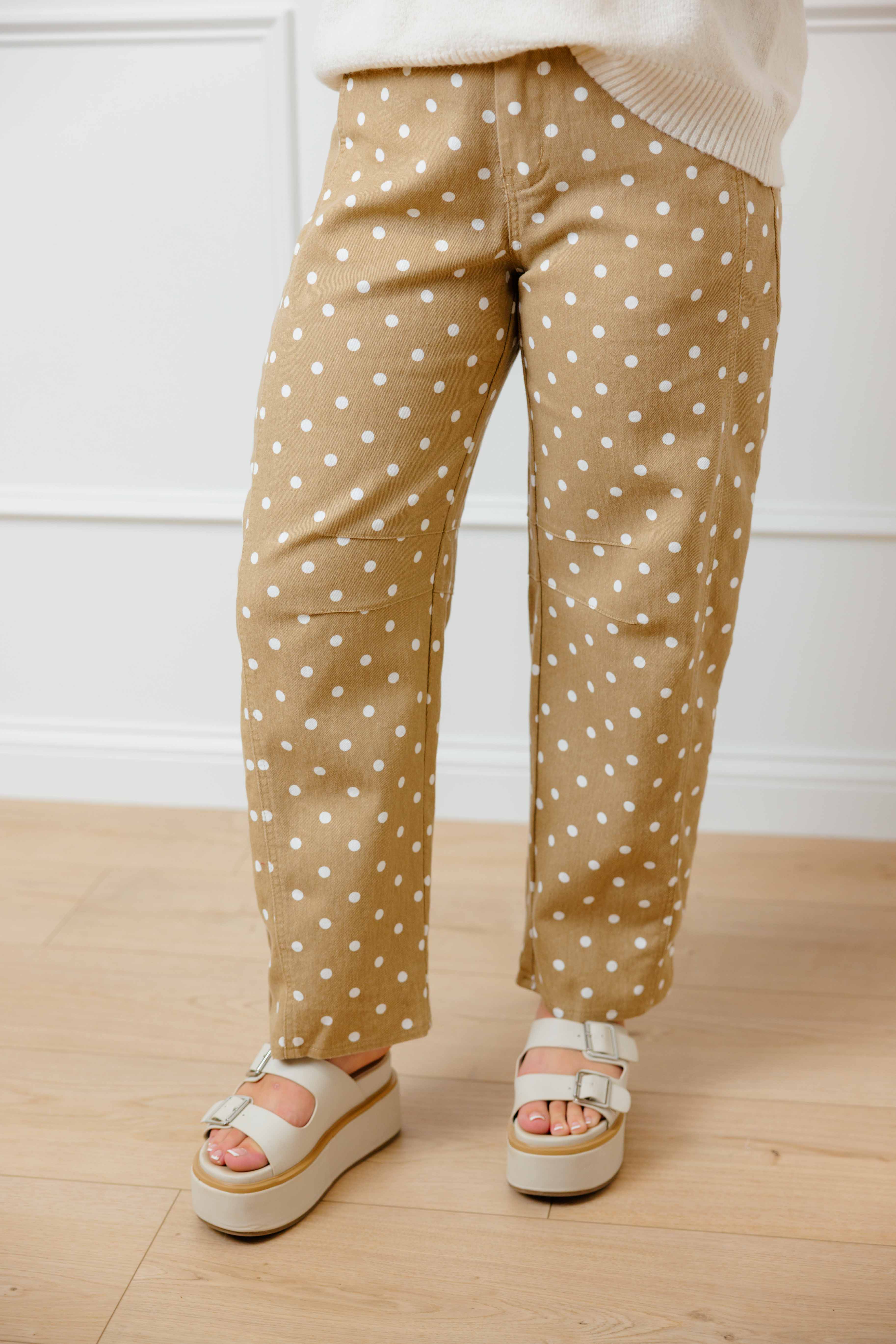 Latte Dot Barrel Pants