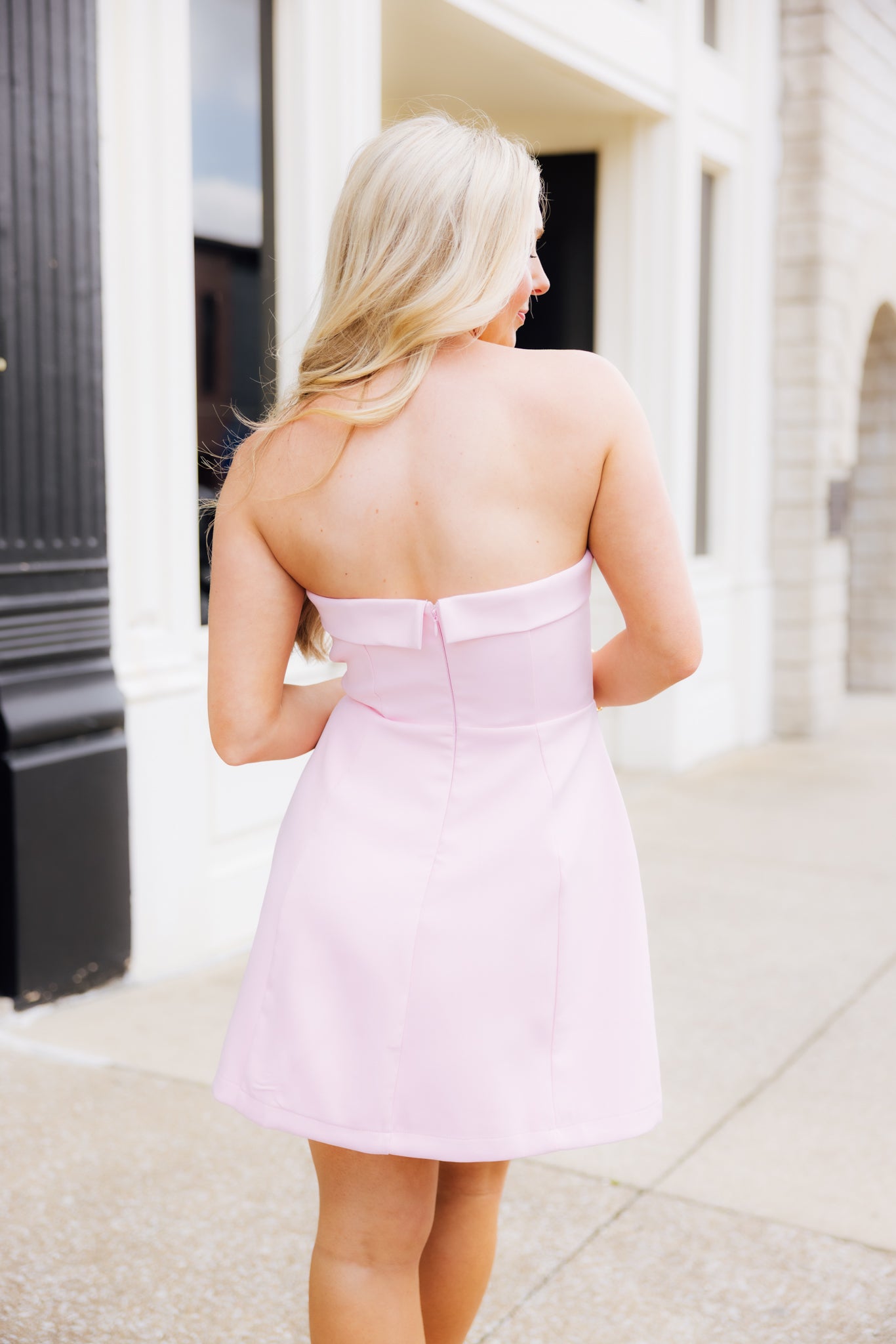 Pink Strapless Mini Dress