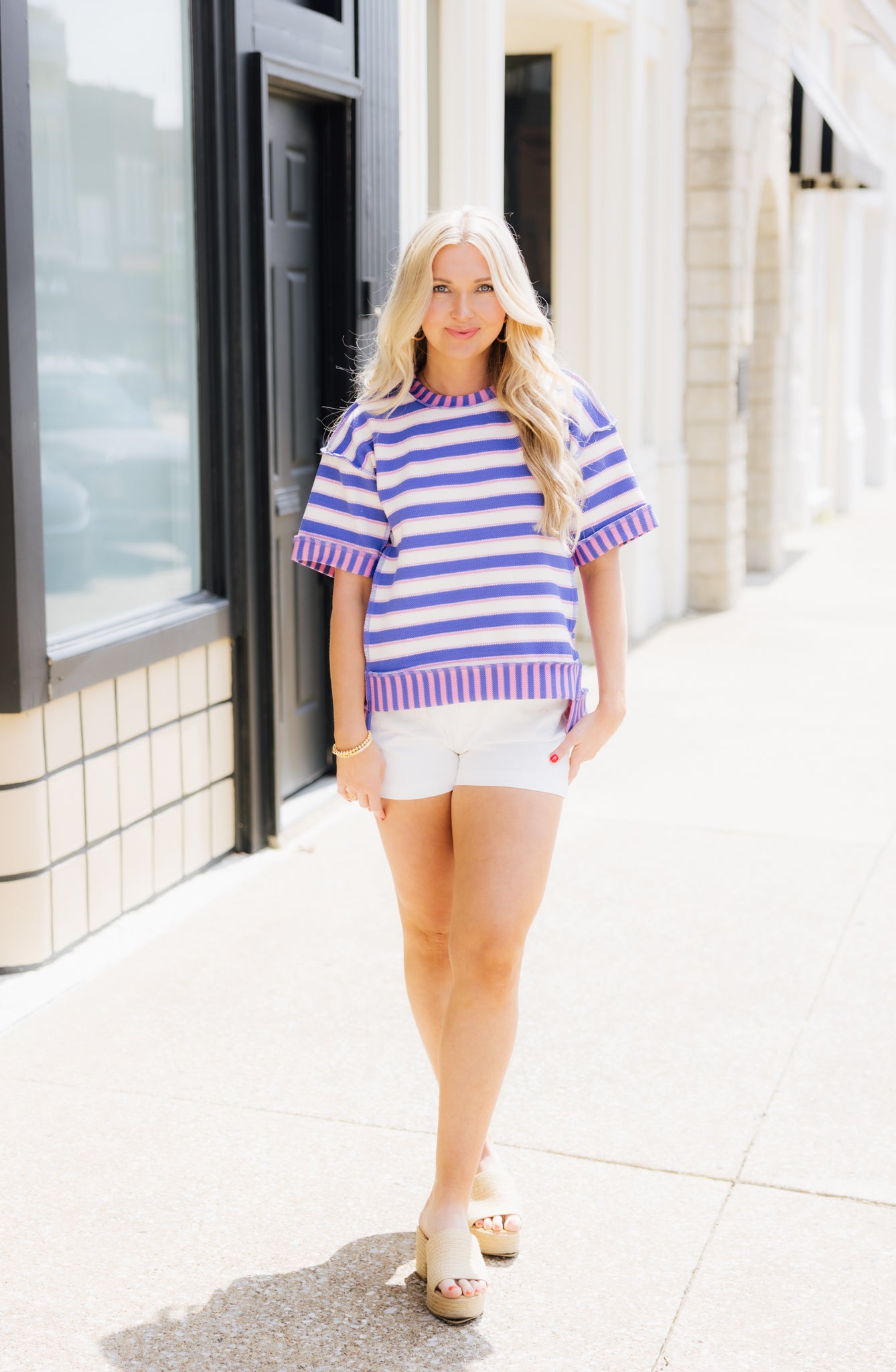 Indigo Striped Top