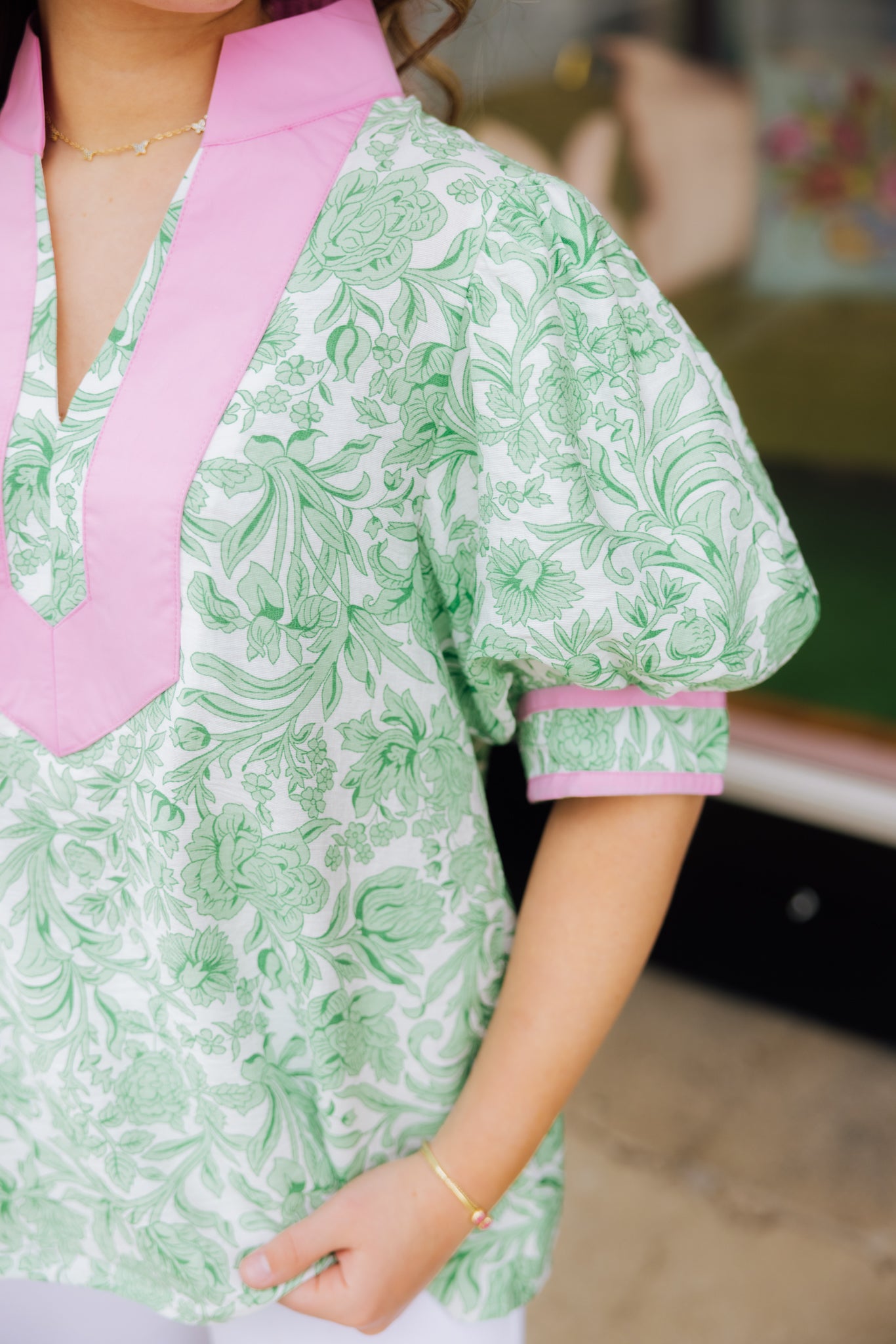 Contrast Floral Top