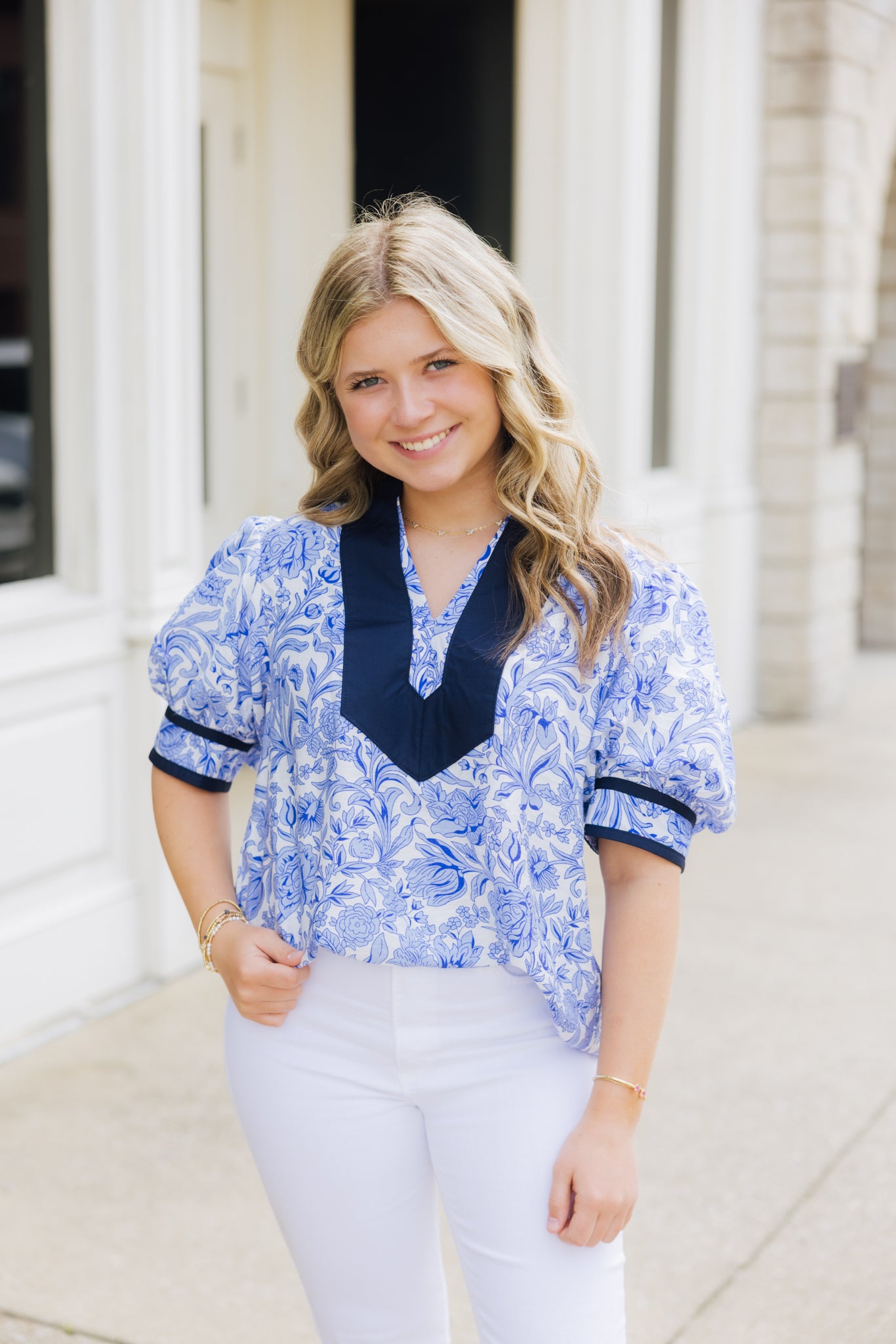 Contrast Floral Top
