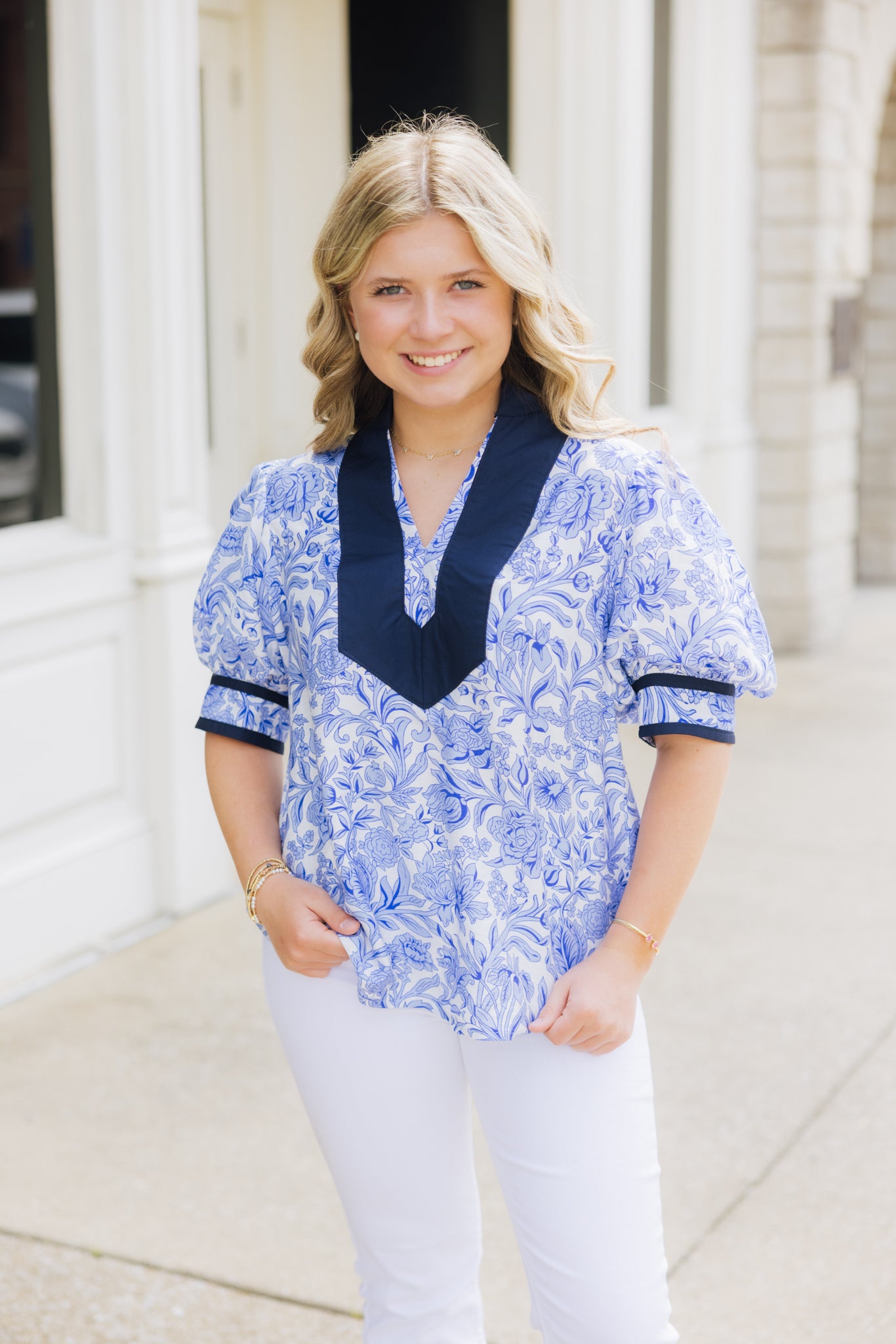 Contrast Floral Top