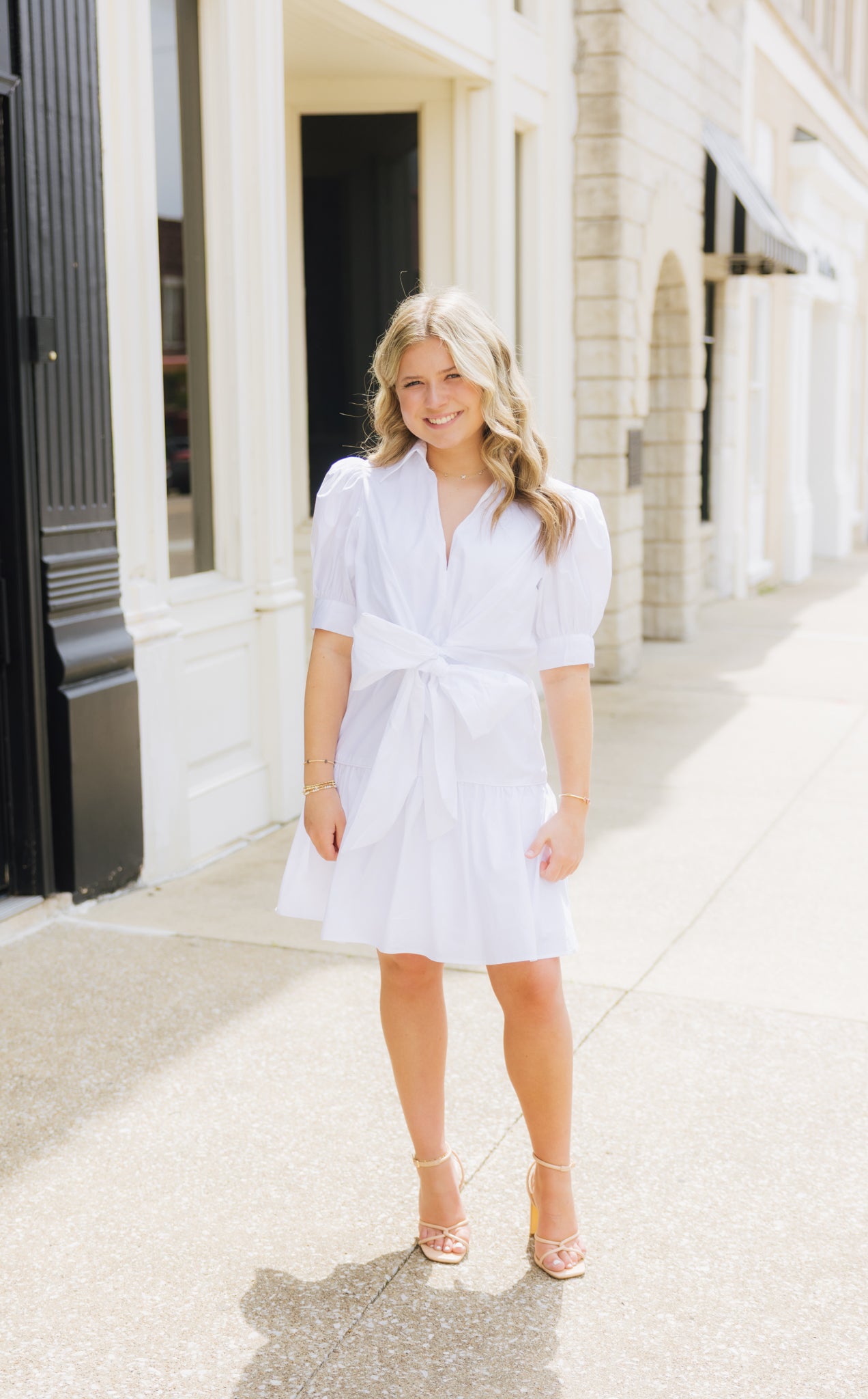 White Poplin Bow Dress