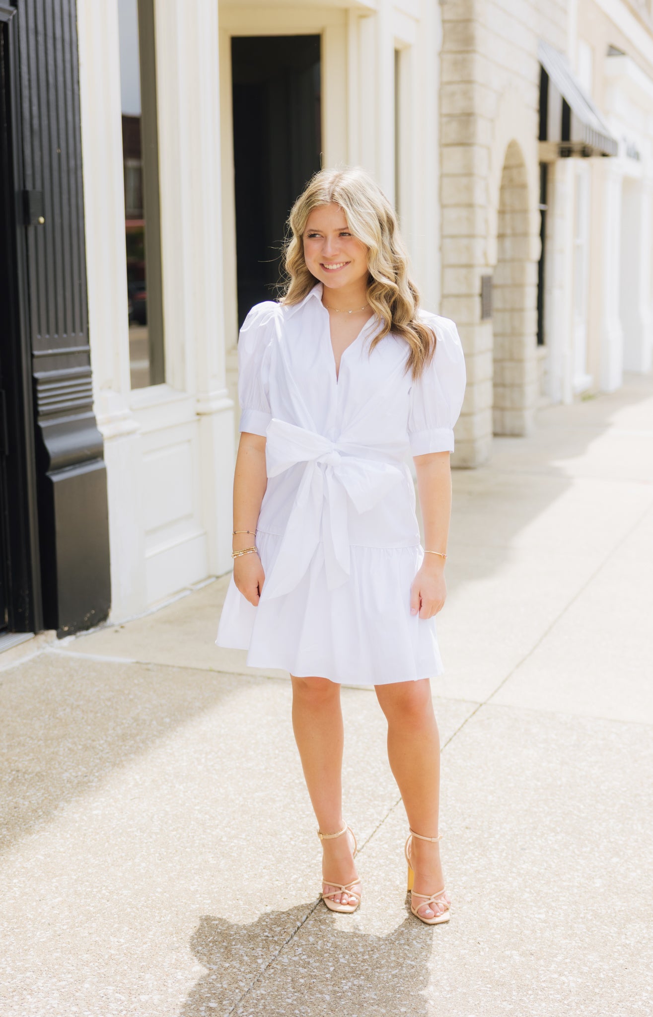 White Poplin Bow Dress