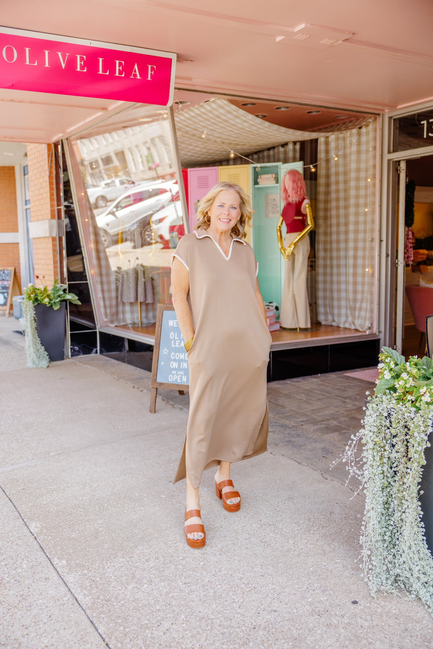 Stitch Jersey Knit Midi Dress