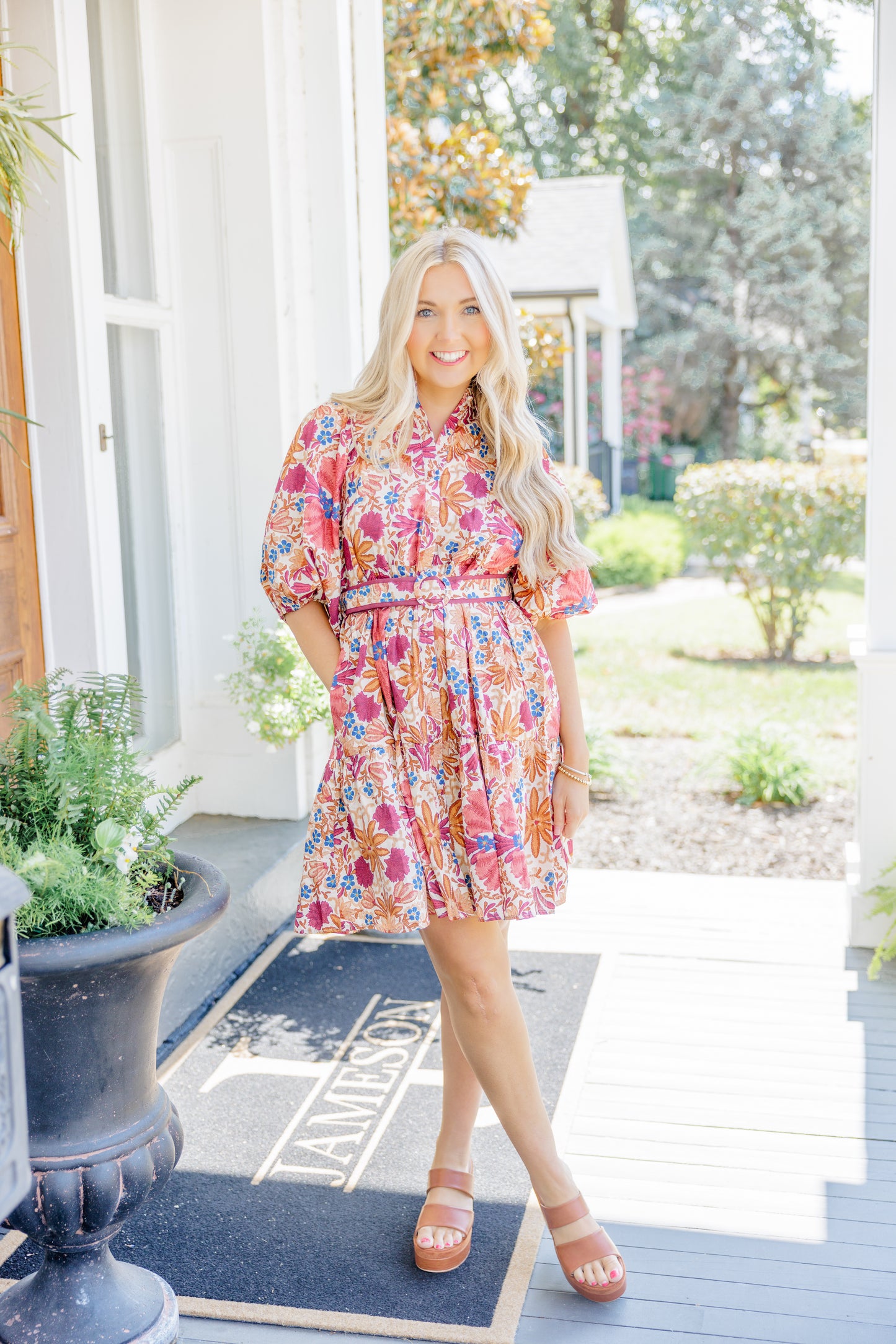 Faith Floral Belt Dress