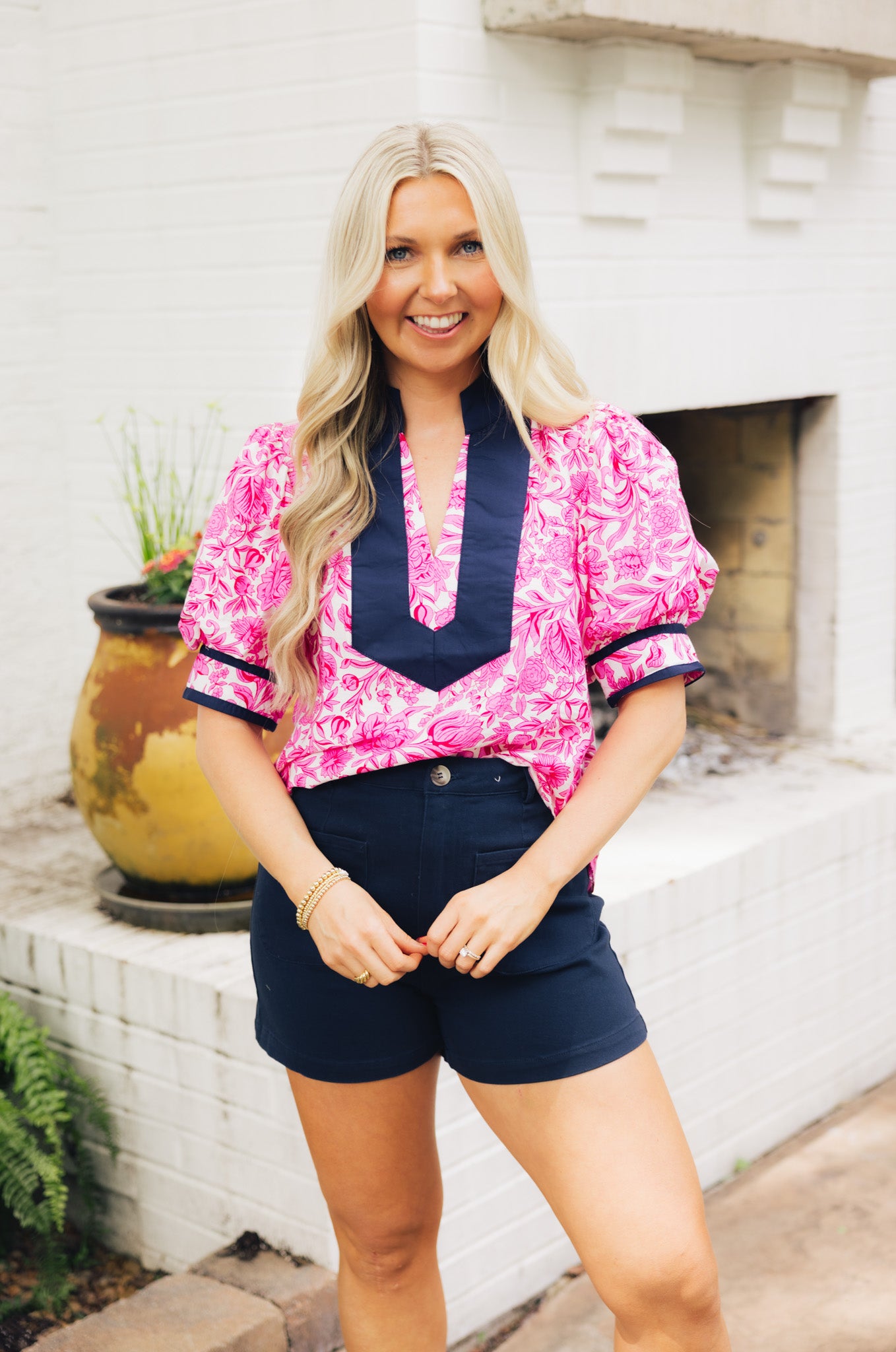 Contrast Floral Top