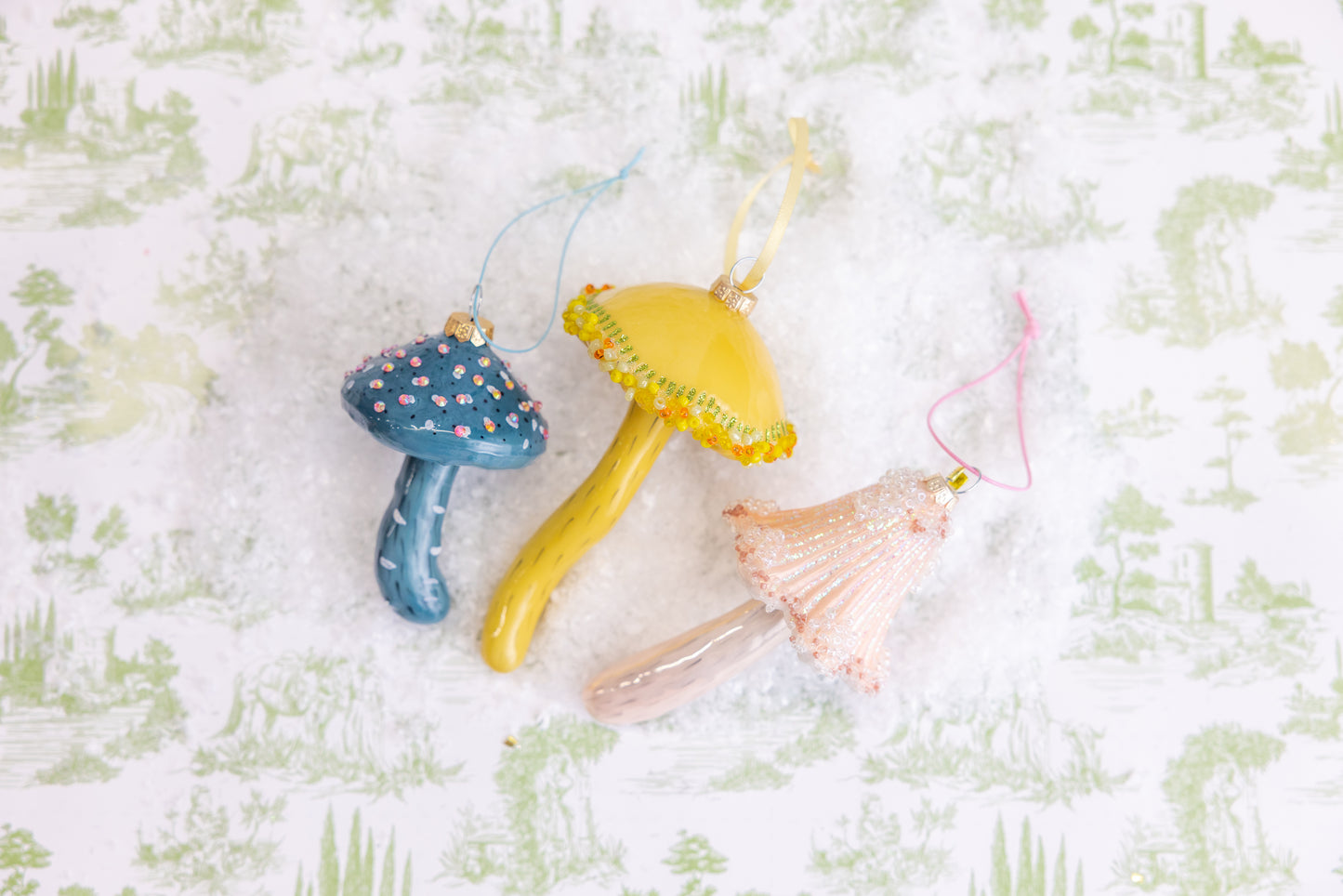 Frosted Mushroom Ornament