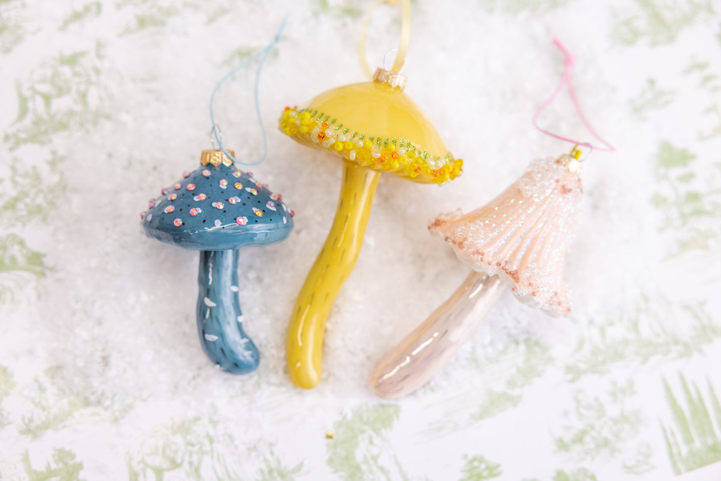 Frosted Mushroom Ornament