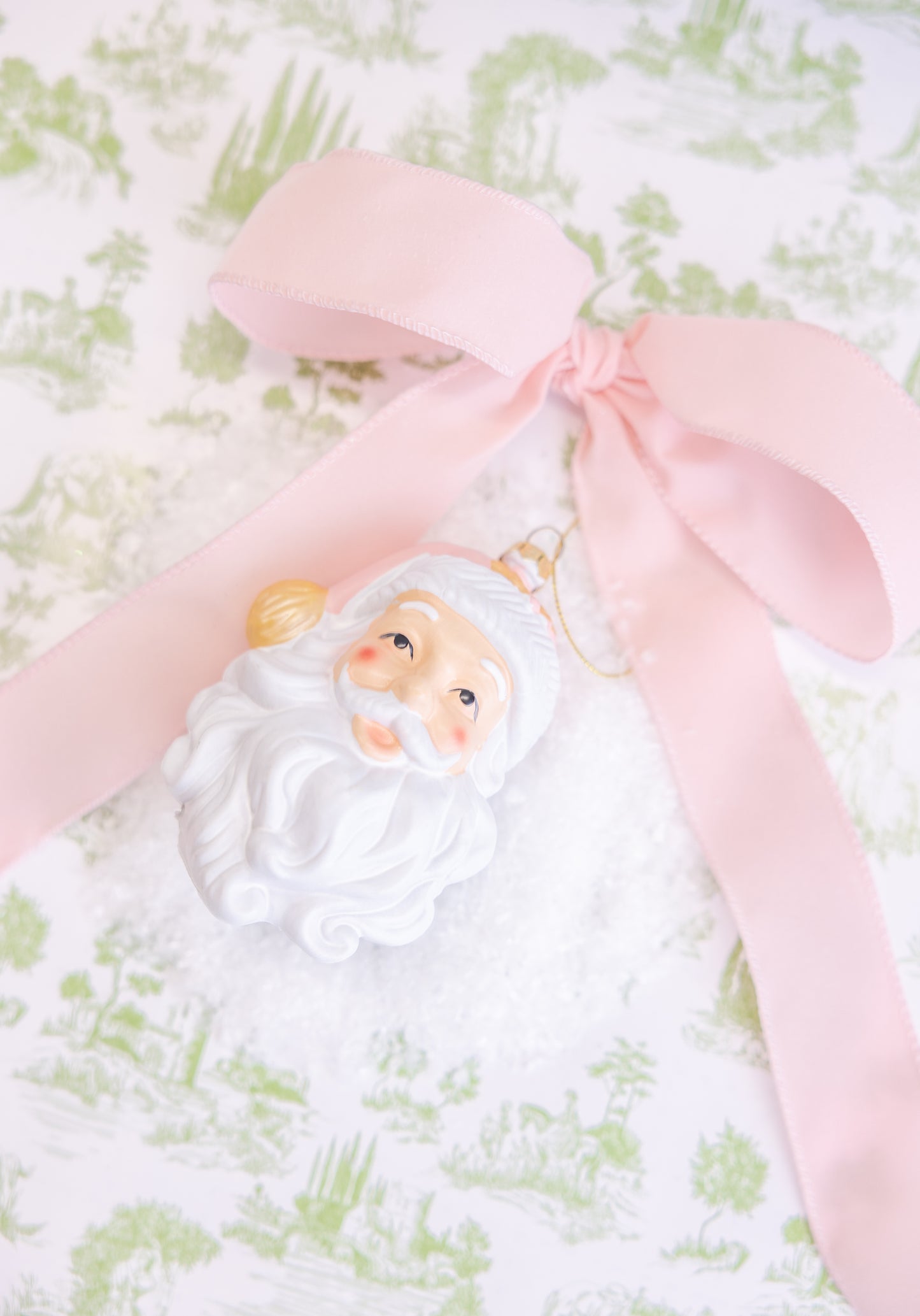 Pink Santa Ornament