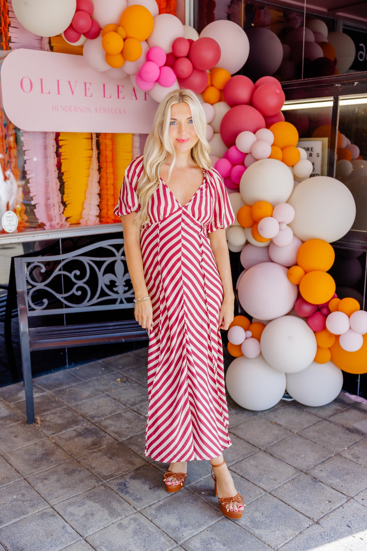 Autumn Stripe Midi Dress