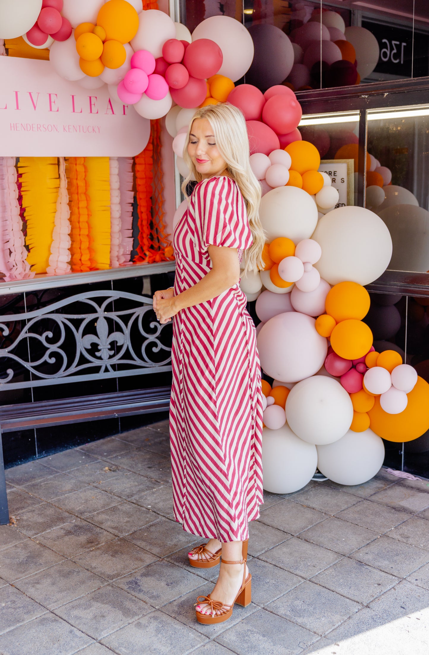 Autumn Stripe Midi Dress