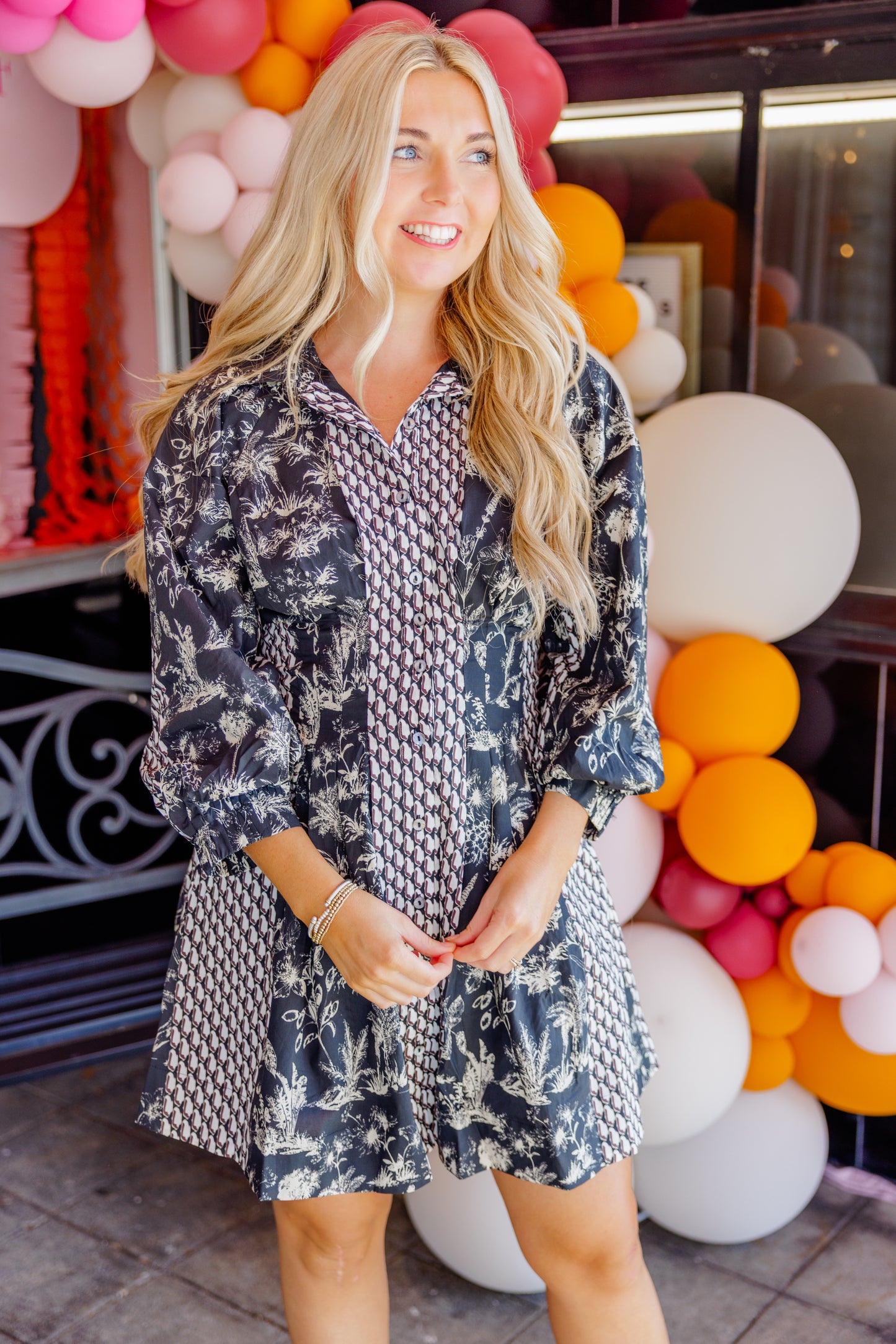 Black Floral Mini Dress