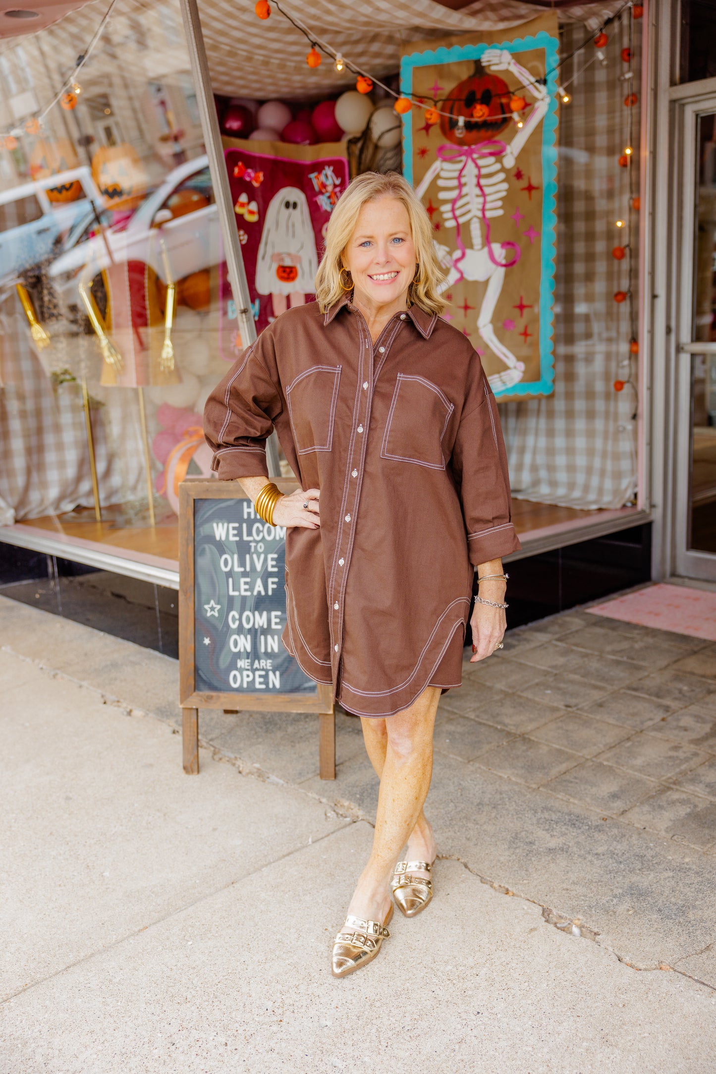 Espresso Stitch Mini Dress