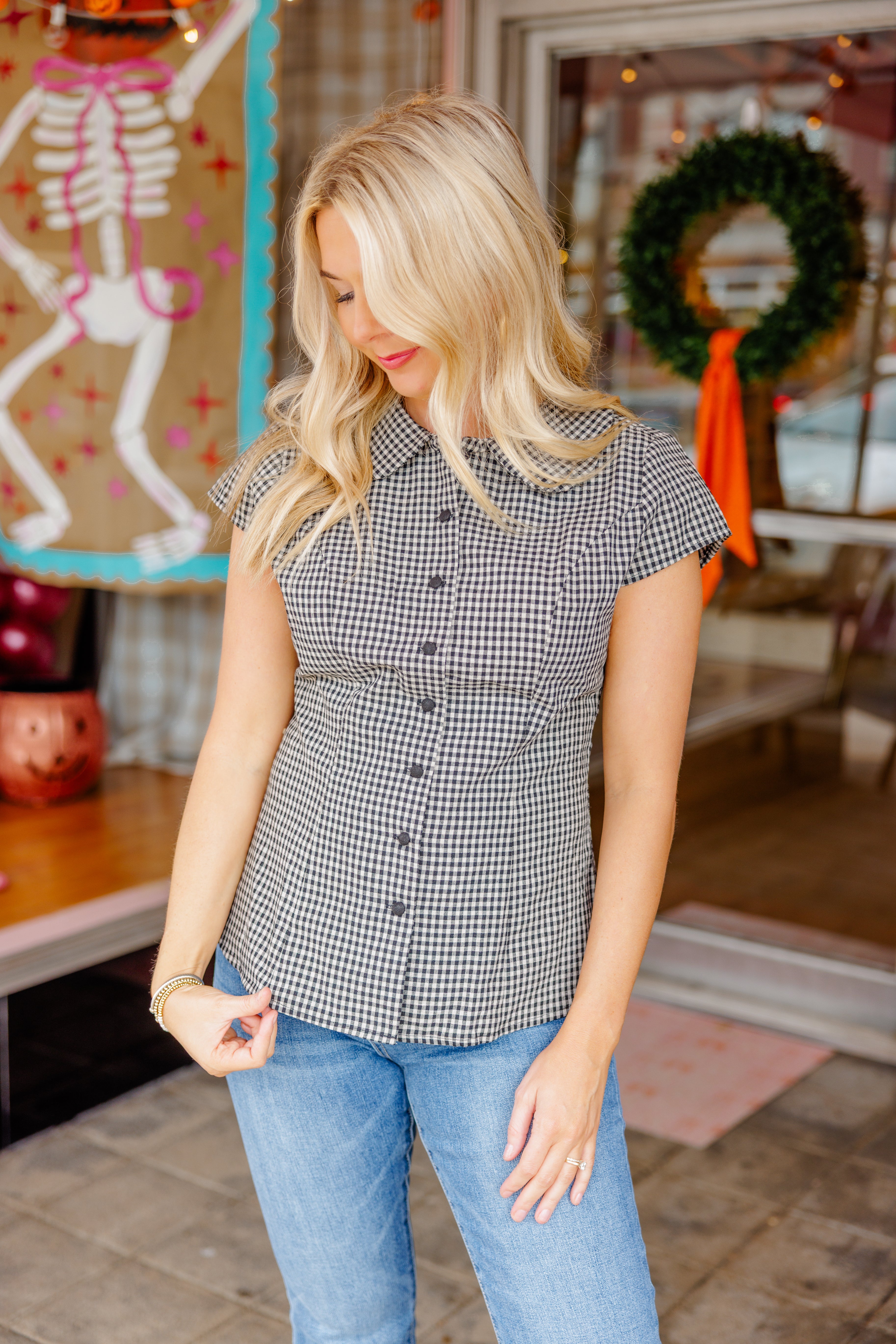 Maci Checkered Tie Shirt