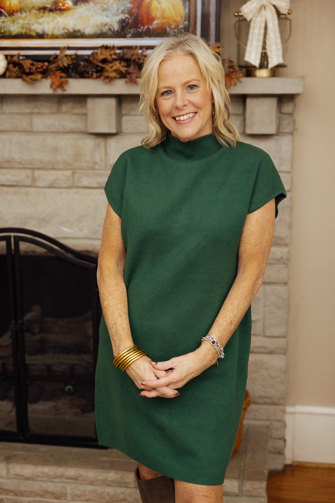 Mock Neck Knit Dress