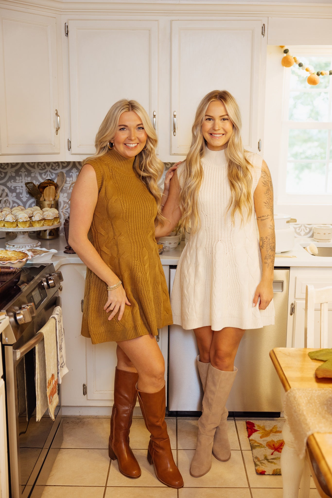 Cable Knit Sleeveless Sweater Dress