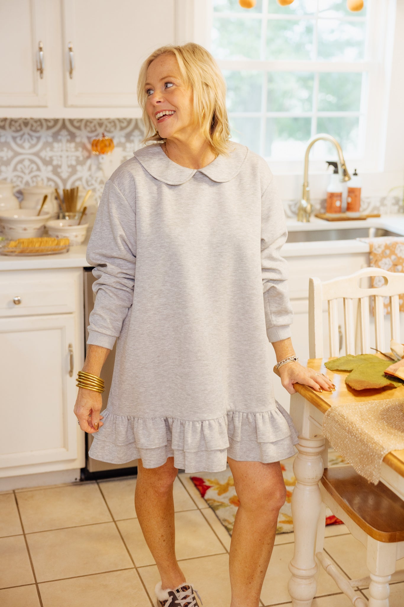 Gray Knit Mini Dress