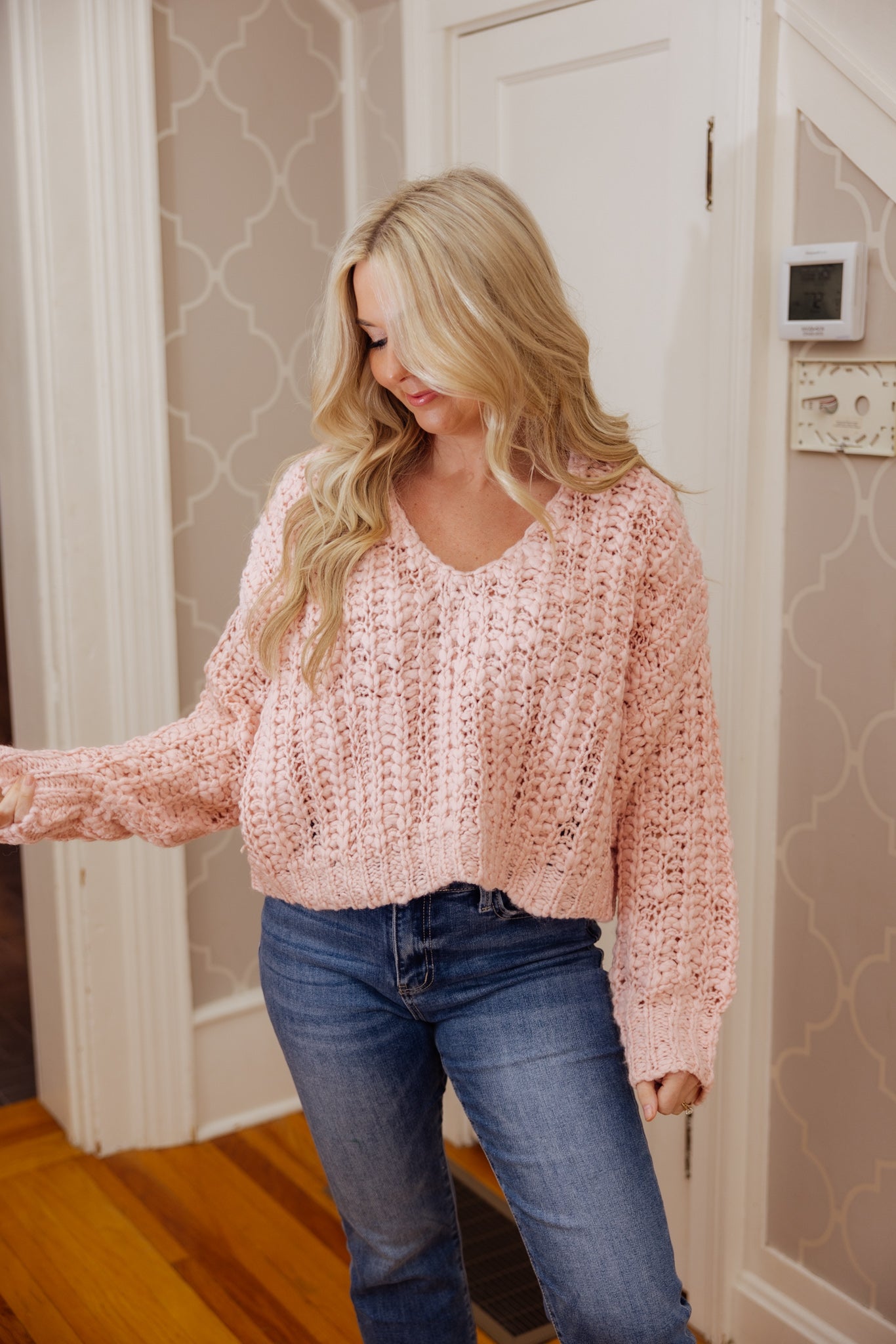 Pink Cropped Sweater