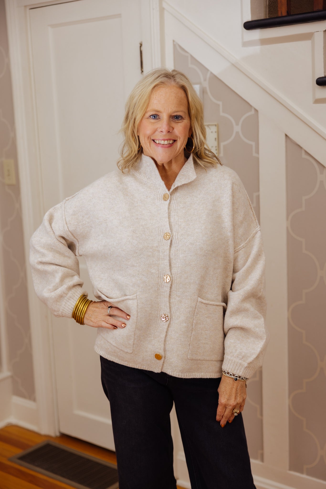 Mock Neck Cardigan