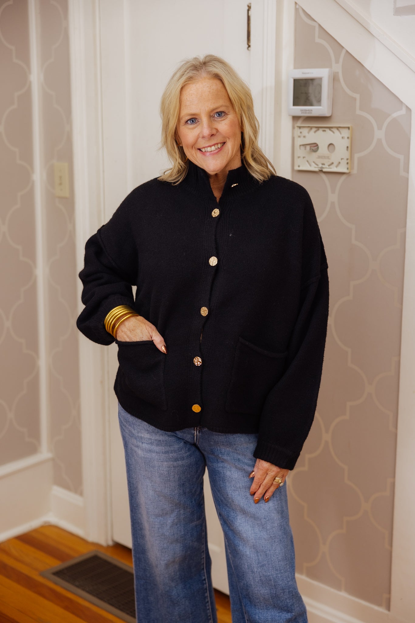 Mock Neck Cardigan