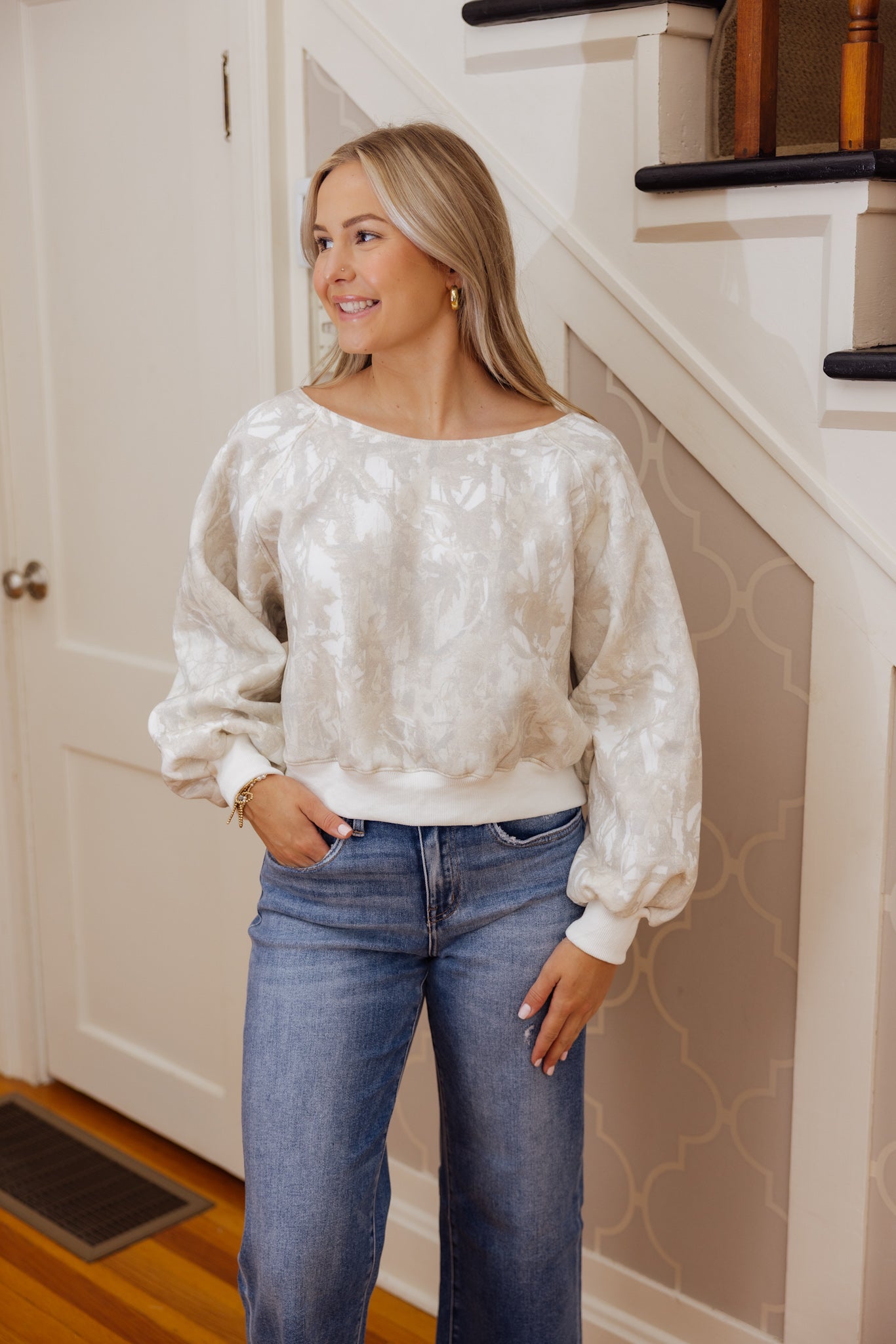 Camo Off Shoulder Top