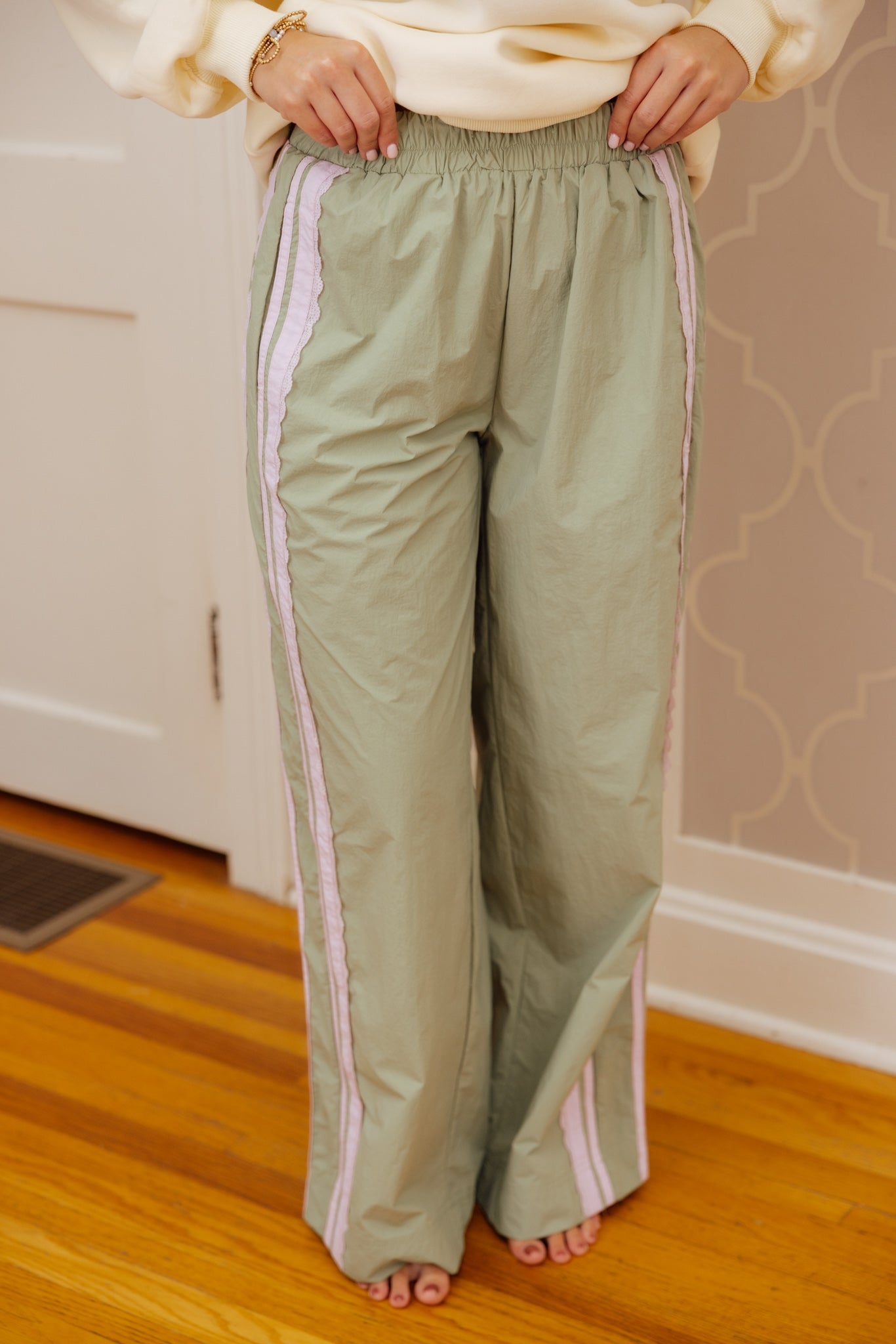 Sage Lace Track Pants