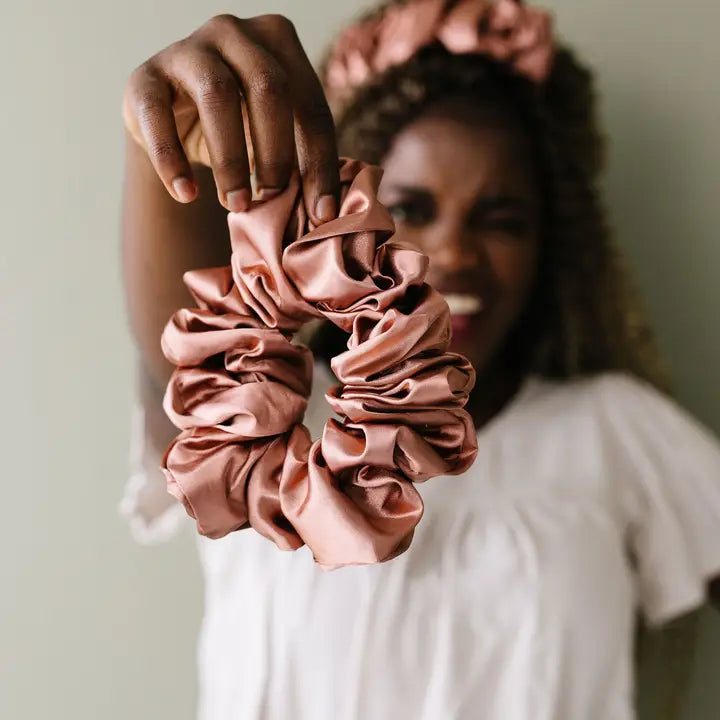 Clay Satin Jumbo Scrunchie
