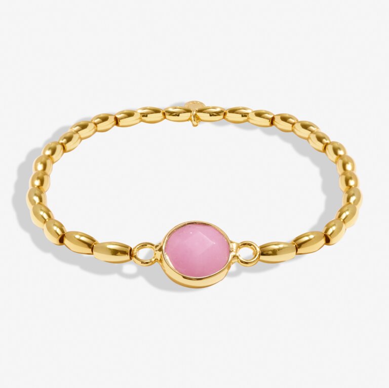 Pink Jade Gold Bracelet
