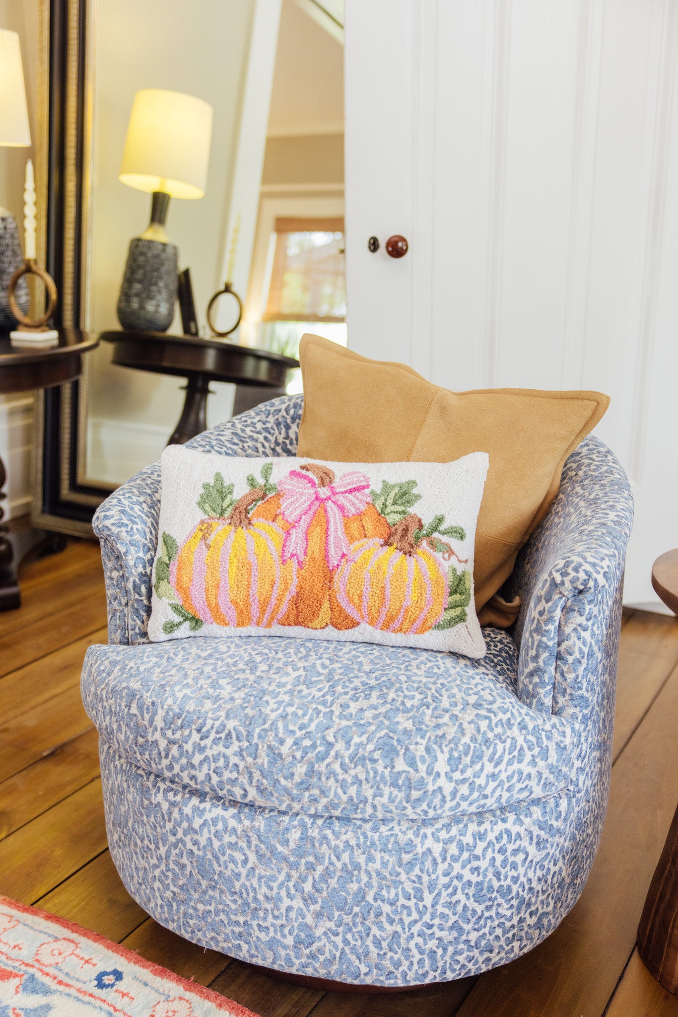 Stripe Pumpkin Trio Hook Pillow