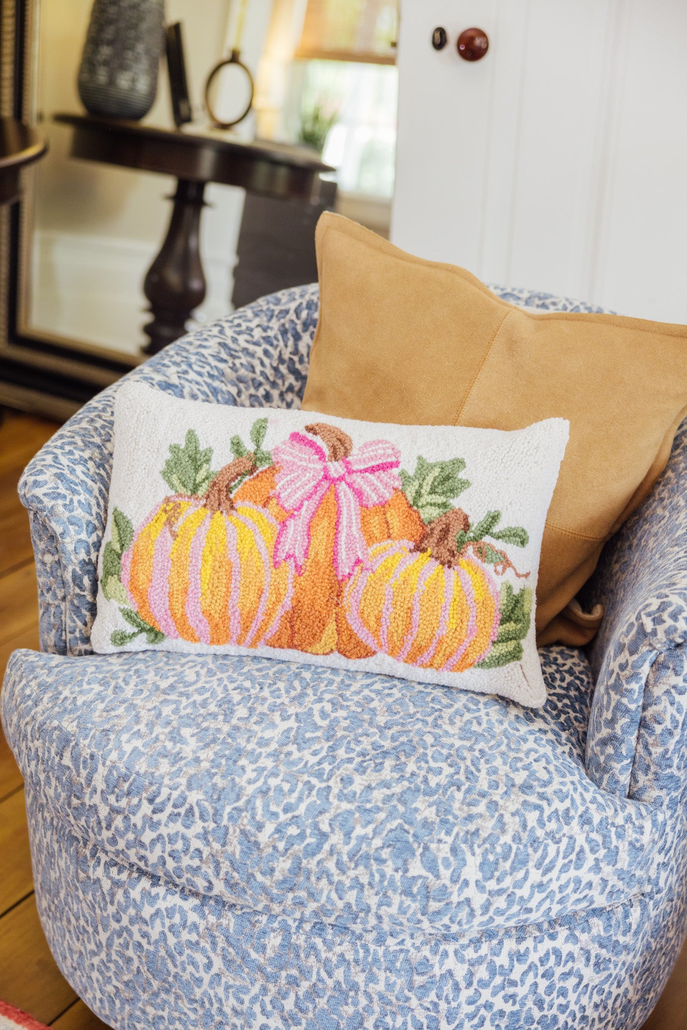 Stripe Pumpkin Trio Hook Pillow