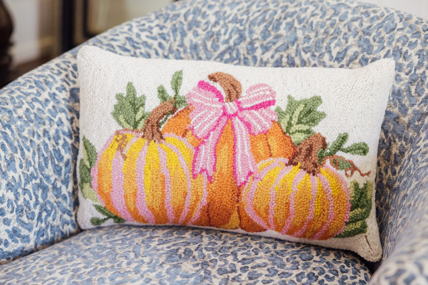 Stripe Pumpkin Trio Hook Pillow