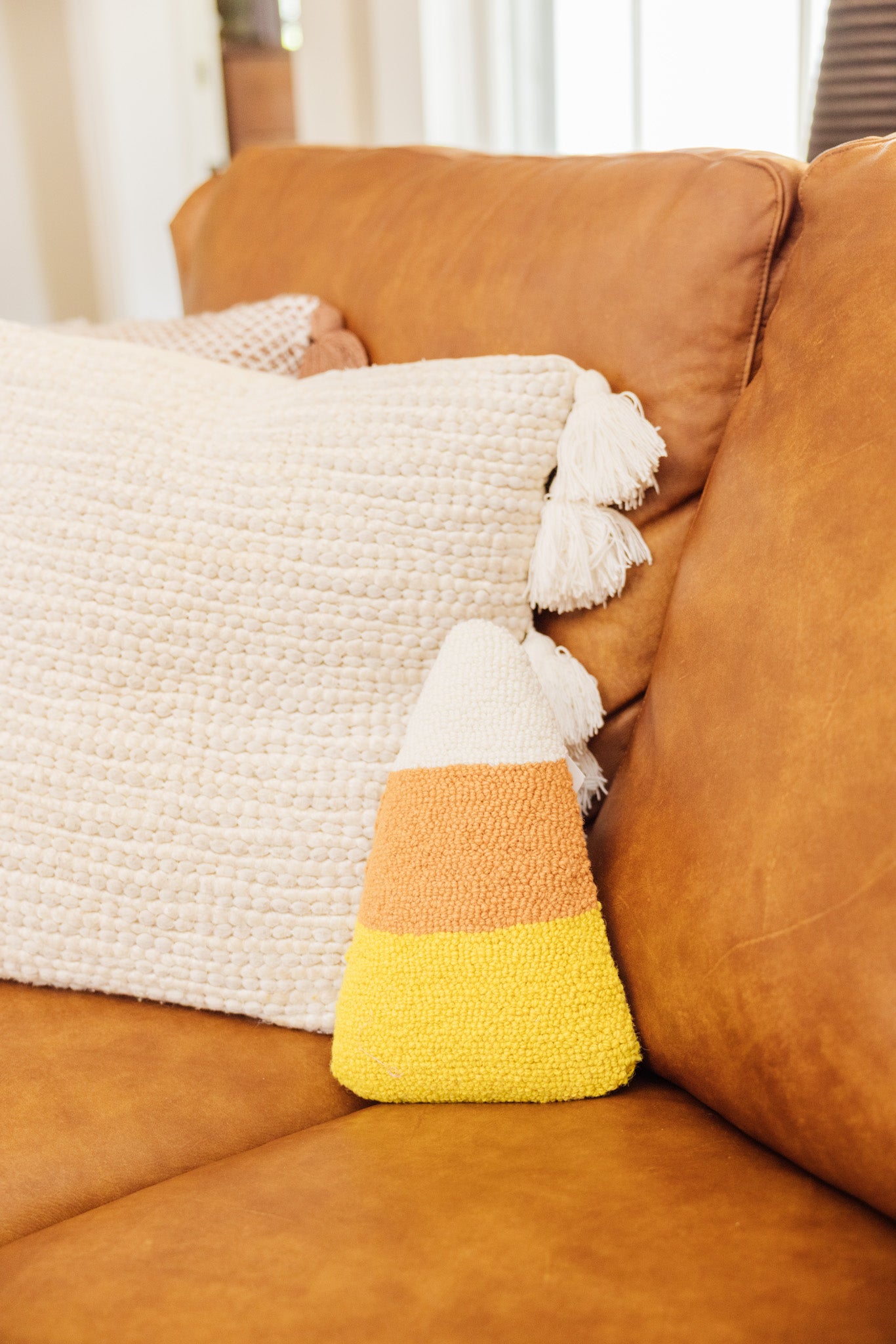 Shaped Candy Corn Hook Pillow